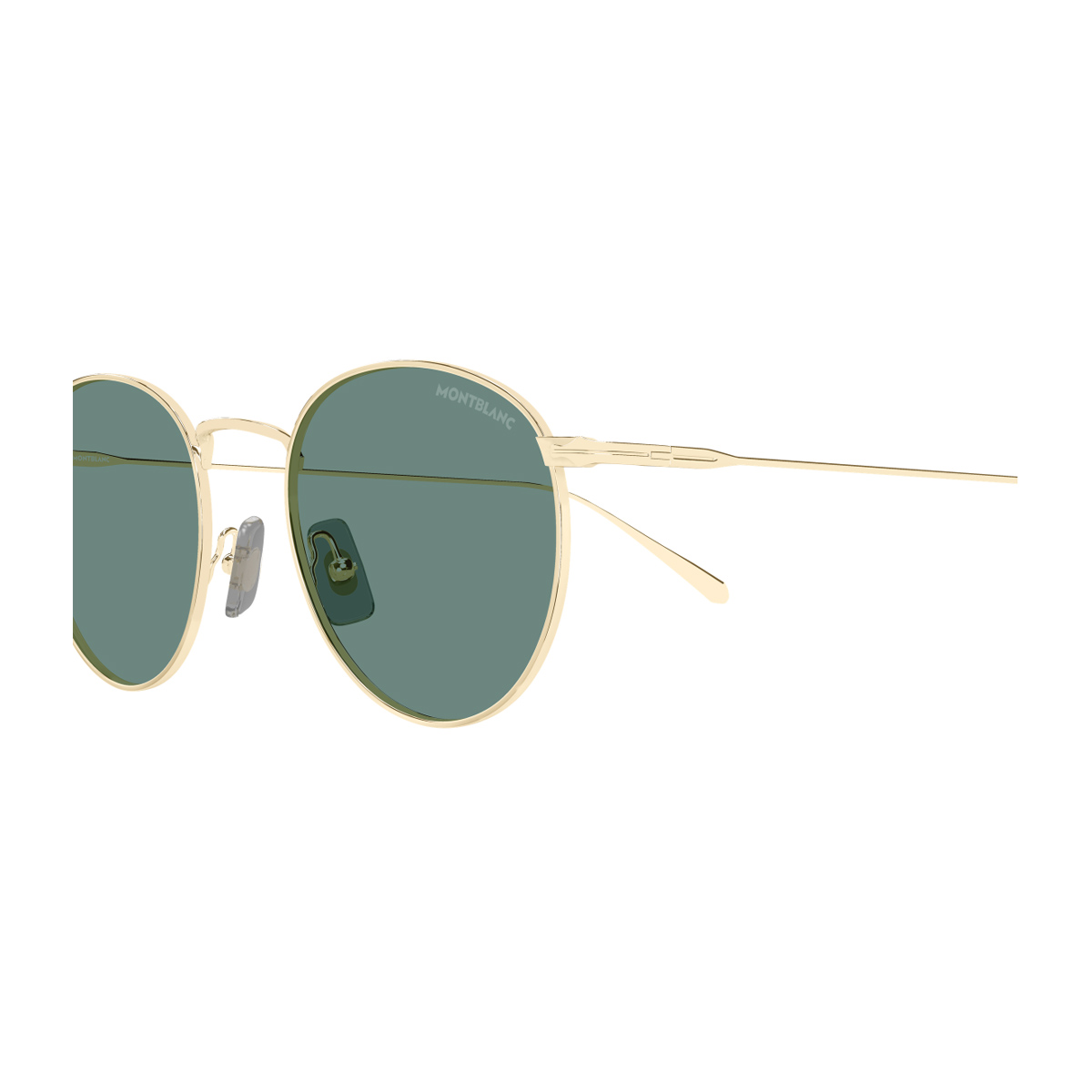 Montblanc Men's Oro Mb0473s Linea Nib 004 Gold Green Metal Occhiali Da Sole