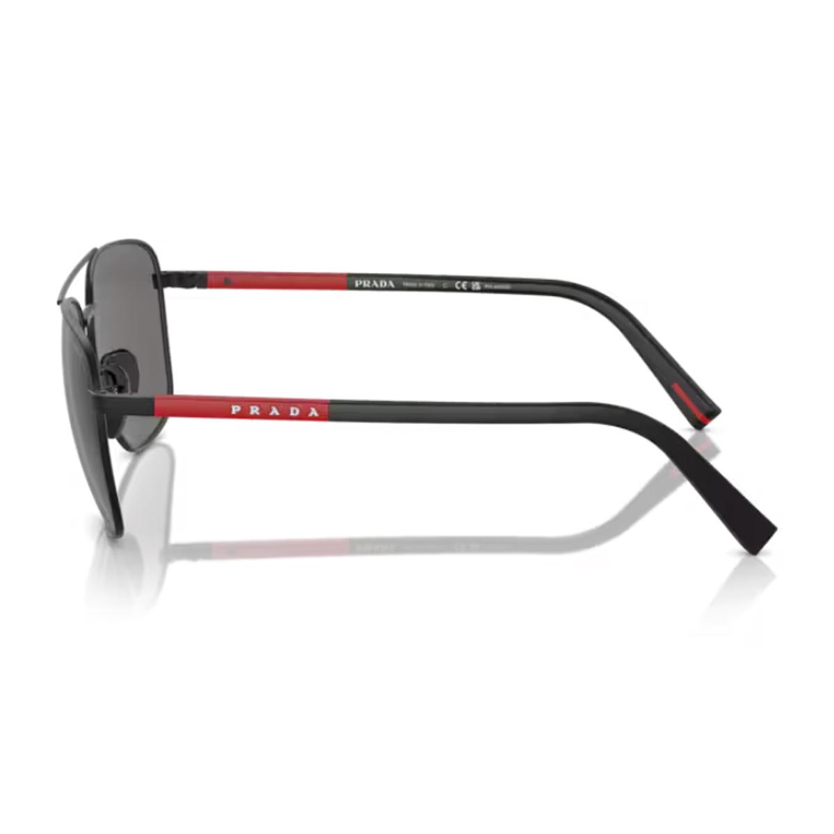 Prada Linea Rossa Men's Nero Ps 54Zs 1Bo02g Opaco Polarized Metal Occhiali Da Sole