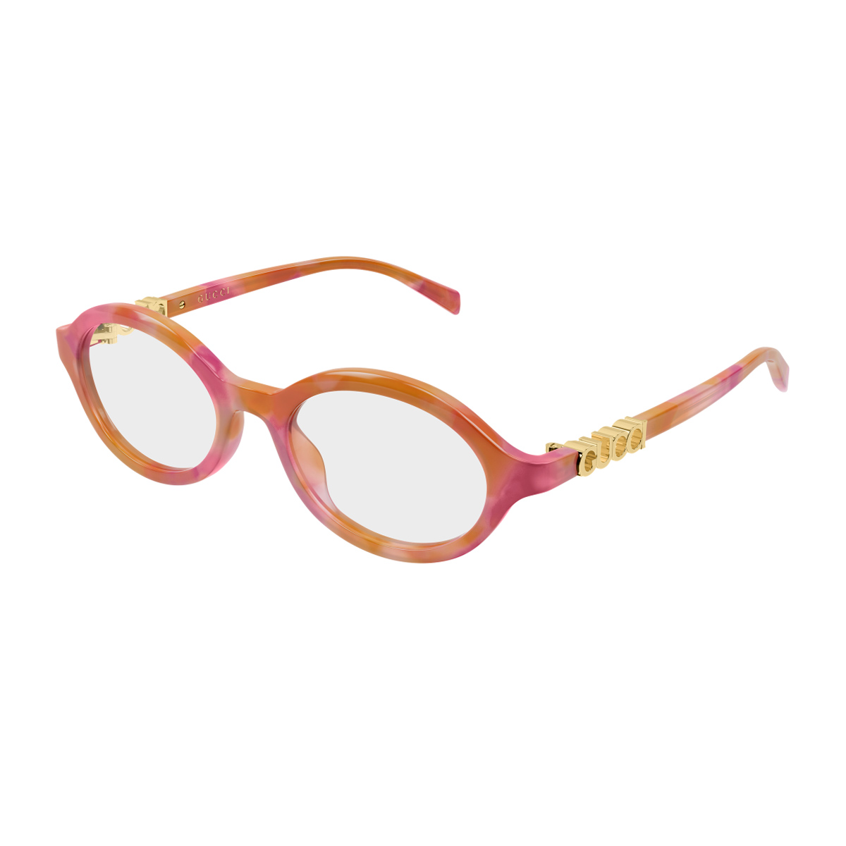 Gucci Women's Rosa Gg2153o Linea Name Of Brand 004 Havana Recycled Acetate Occhiali Da Vista