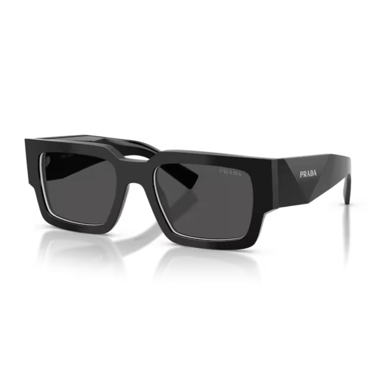 Prada Men's Nero Pr B17s Symbole 16K08z - Bianco Talco Acetate Occhiali Da Sole