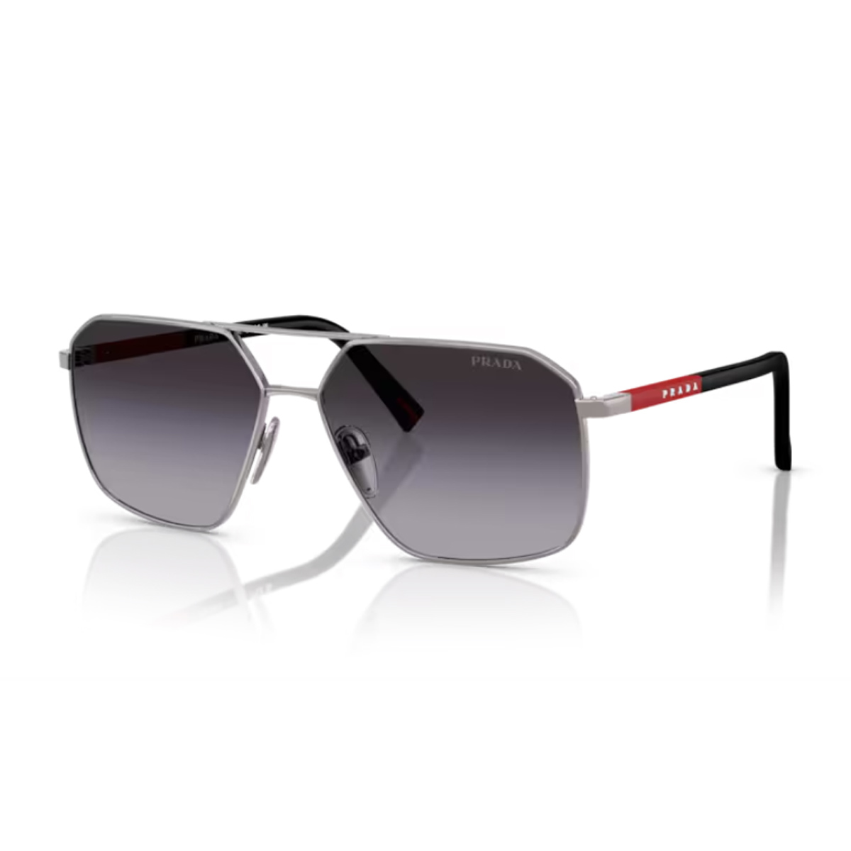 Prada Linea Rossa Men's Gunmetal Ps A50s 5Av09u Metal Occhiali Da Sole