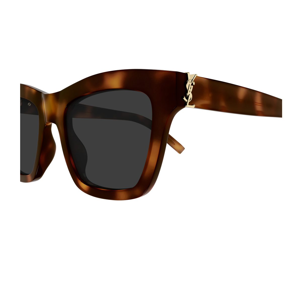 Saint Laurent Women's Havana Sl M156 Linea Monogram 003 Grey Recycled Acetate Occhiali Da Sole