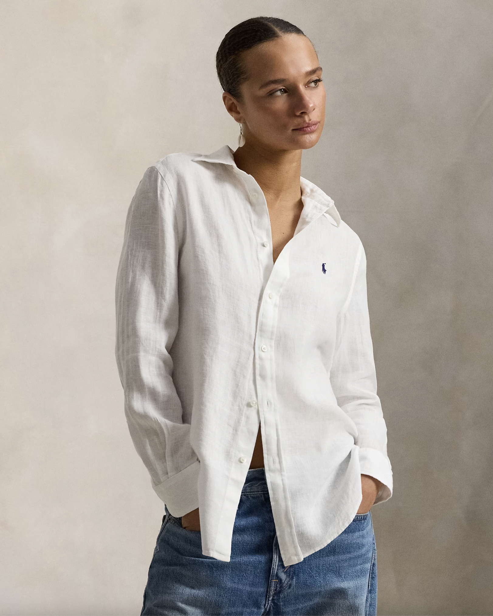 RALPH LAUREN Ralph Lauren Camicia donna in lino con logo — 2/4