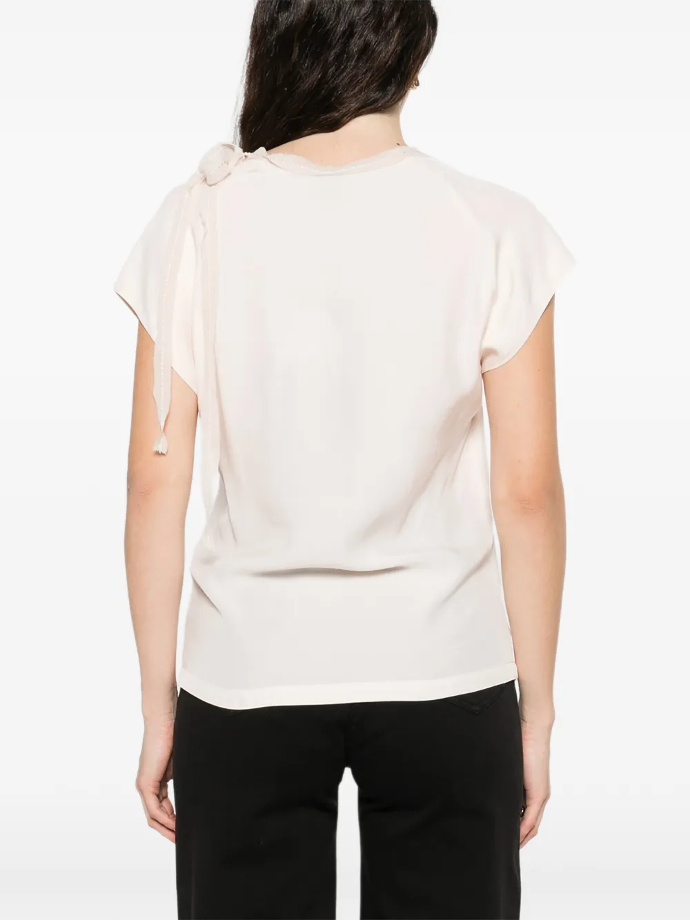 Pinko Pinko BERTHA BLUSA TWILL CON GEORGET — 6/6
