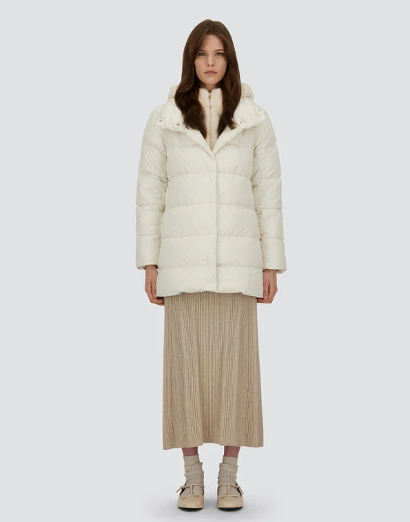 Herno Herno A-SHAPE IN RASO E LADY ALTERNATIVE FUR — 1/4