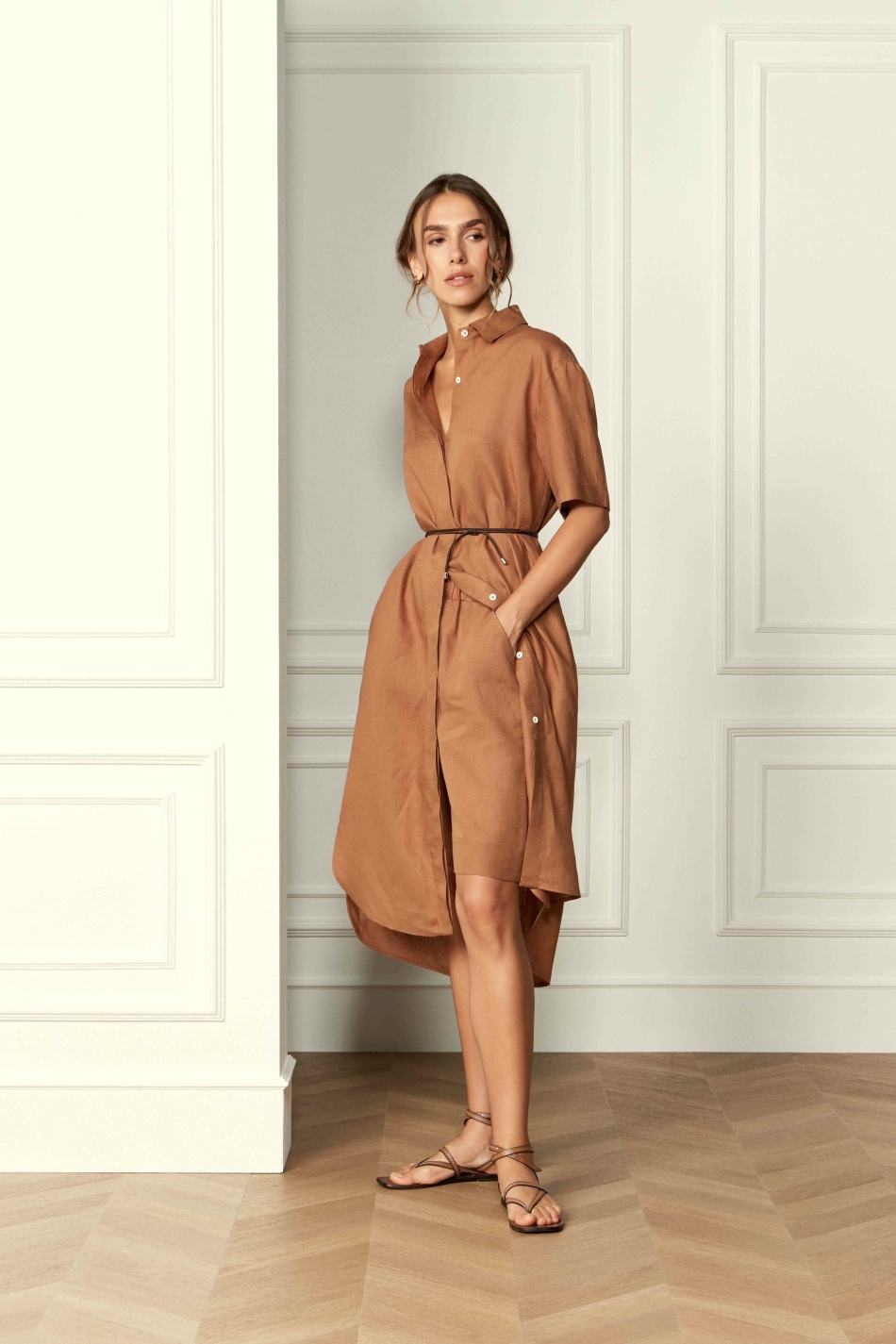 Gran Sasso Gran Sasso Abito midi jersey collo a polo — 1/5