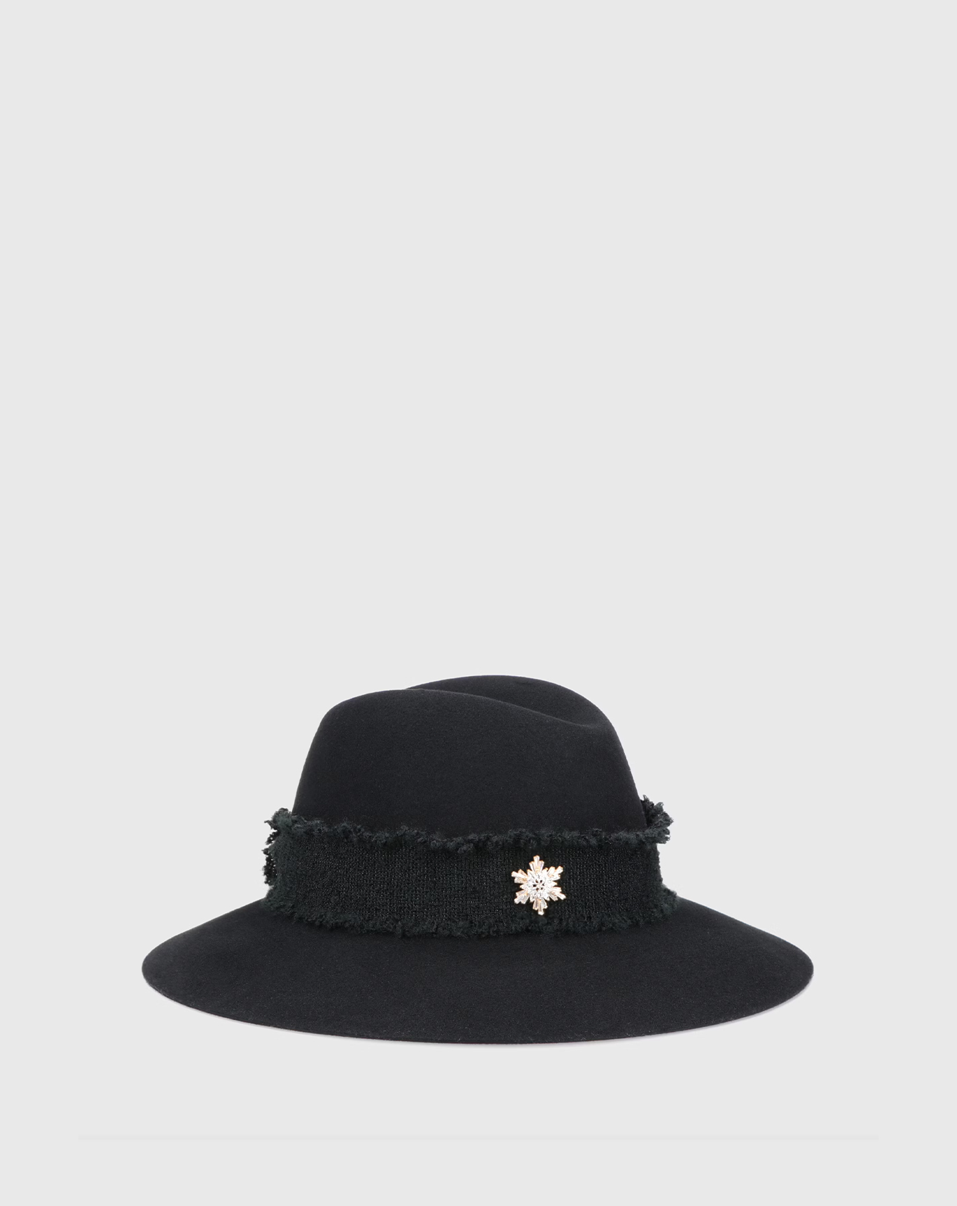 Borsalino Borsalino Claudette Feltro di Lana con Spilla Fiocco di Neve — 3/4