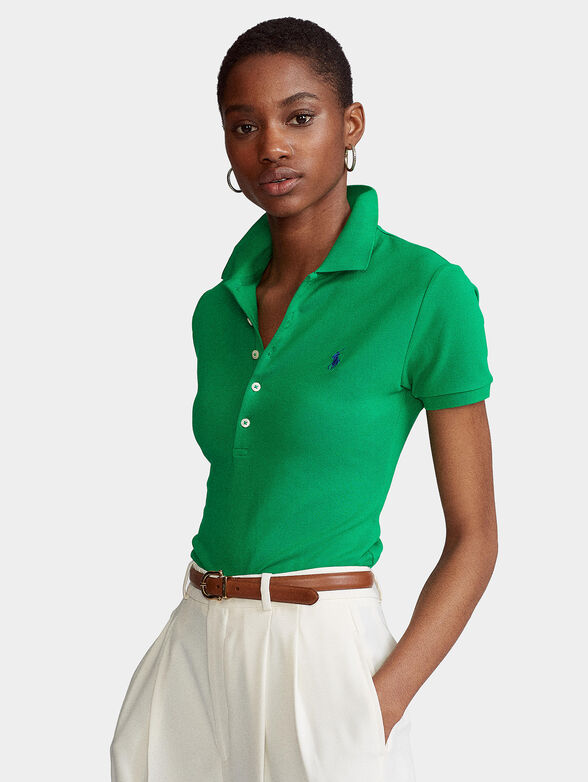 RALPH LAUREN Ralph Lauren Polo Slim fit stretch verde con pony — 7/7