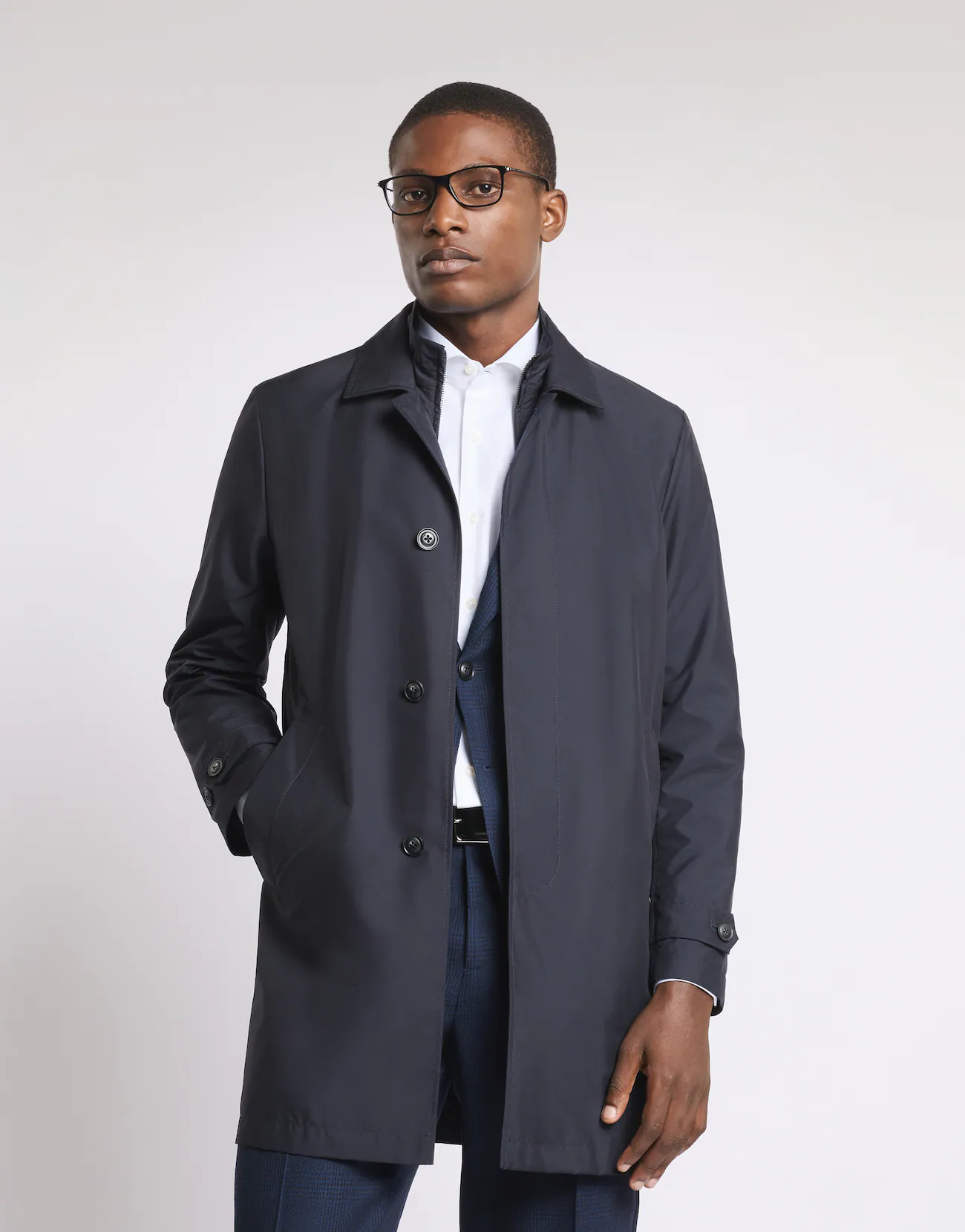 Fay Fay Morning Coat in Popeline Tecnico — 1/4