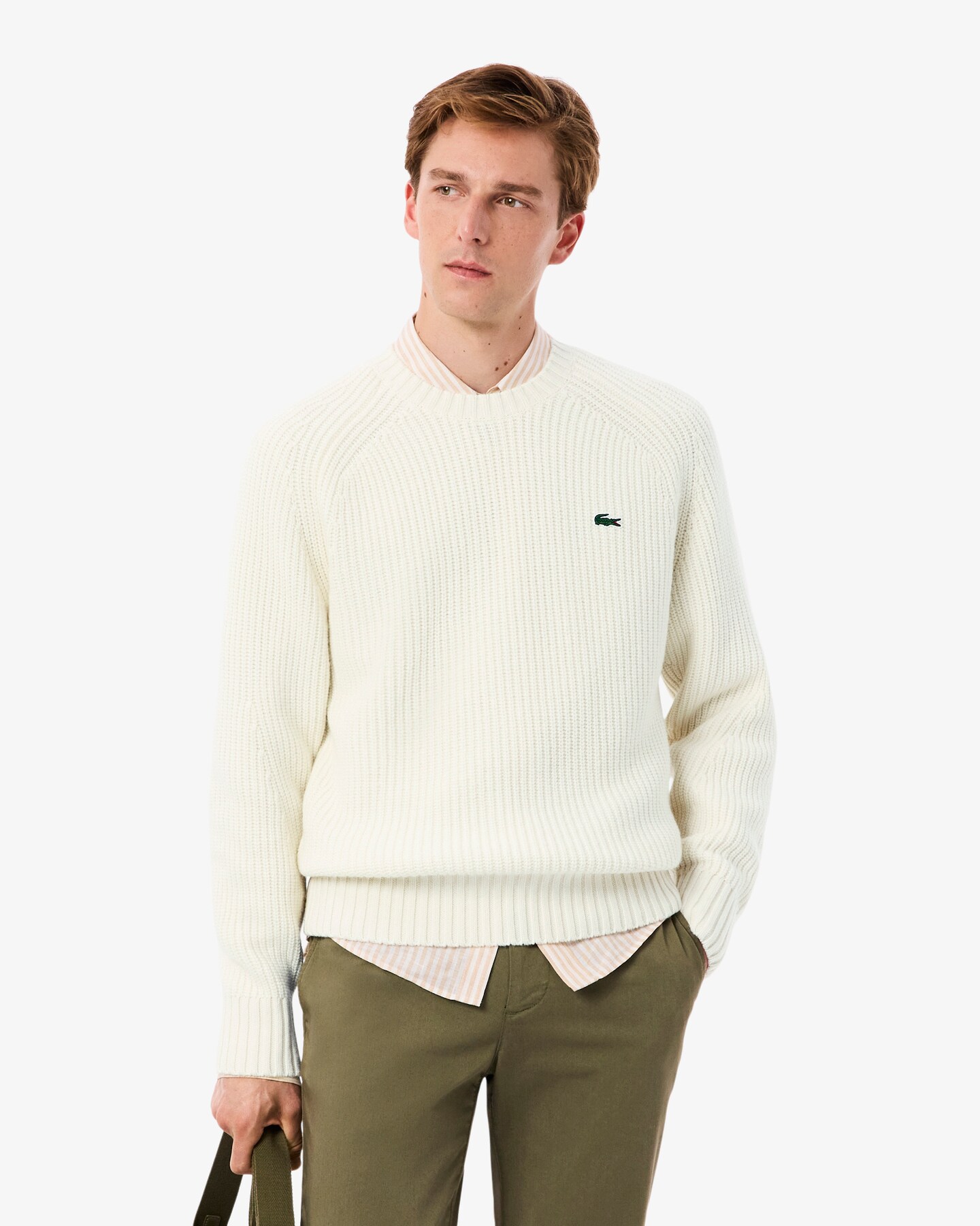 Lacoste Lacoste Maglione spesso in lana cardata — 4/4