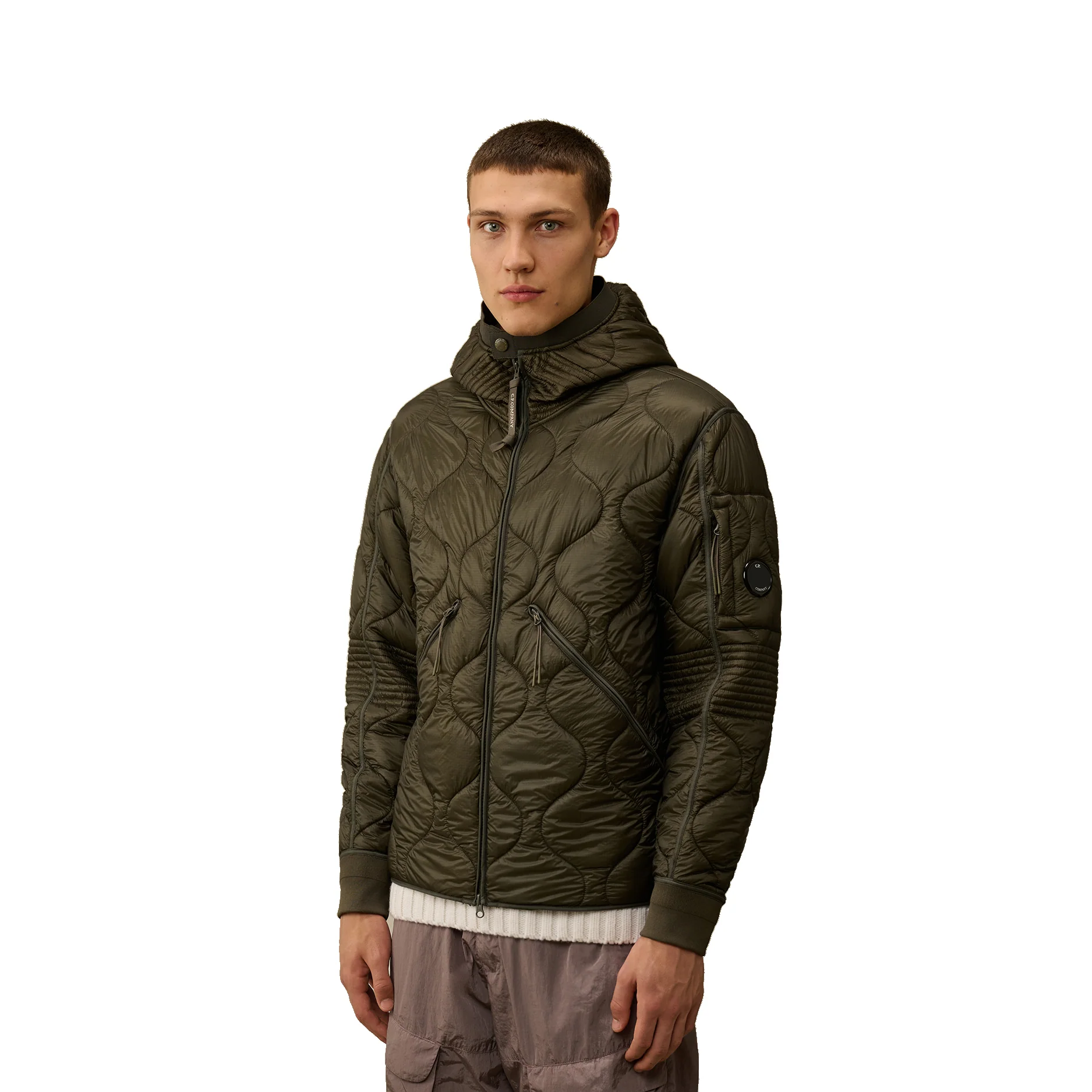 C.P. COMPANY C.p. Company Linear Padded Hooded Jacket — 3/4