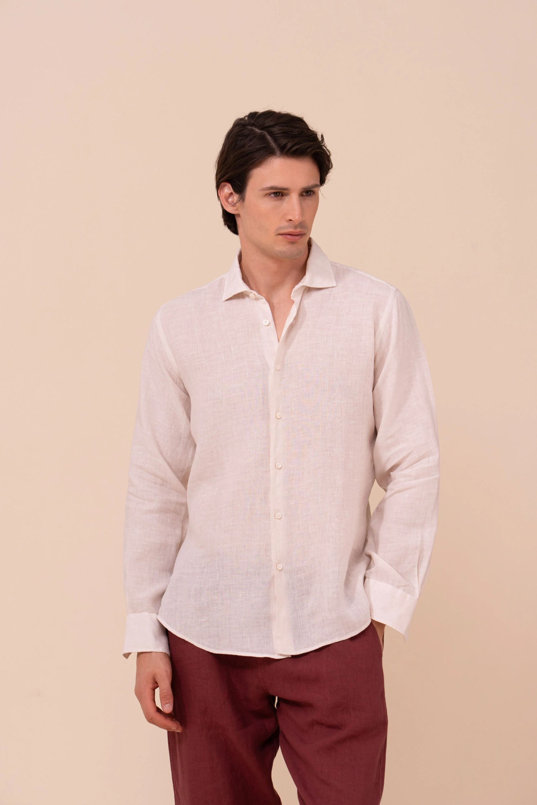 Fedeli Fedeli SHIRT NICK ML. LINO TESSUTO DUSTY — 3/5