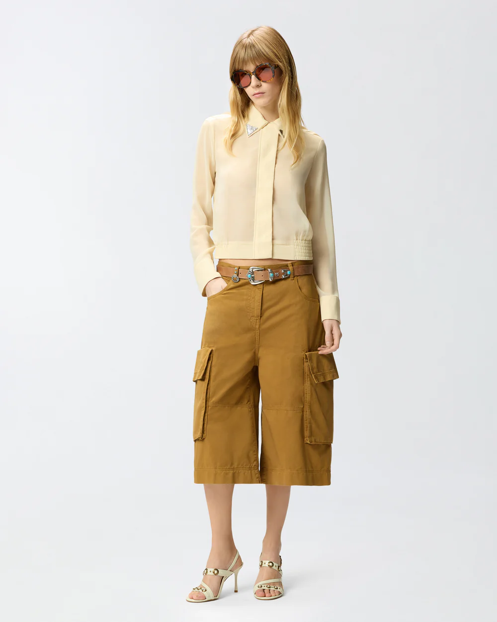 Pinko Camicia semitrasparente con dettagli metallici