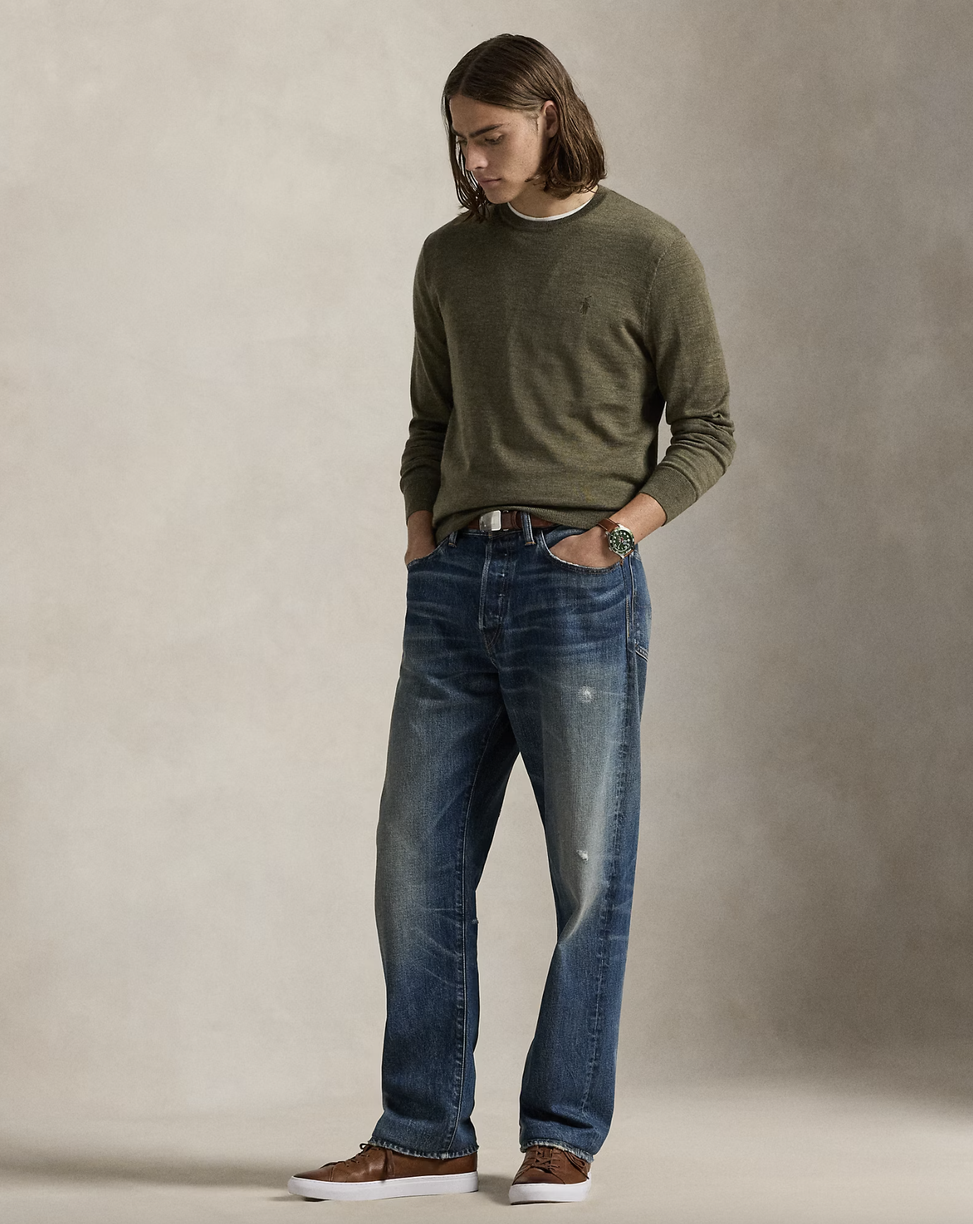 Polo Ralph Lauren Polo Ralph Lauren Maglia girocollo lana lavabile Slim-Fit — 3/4