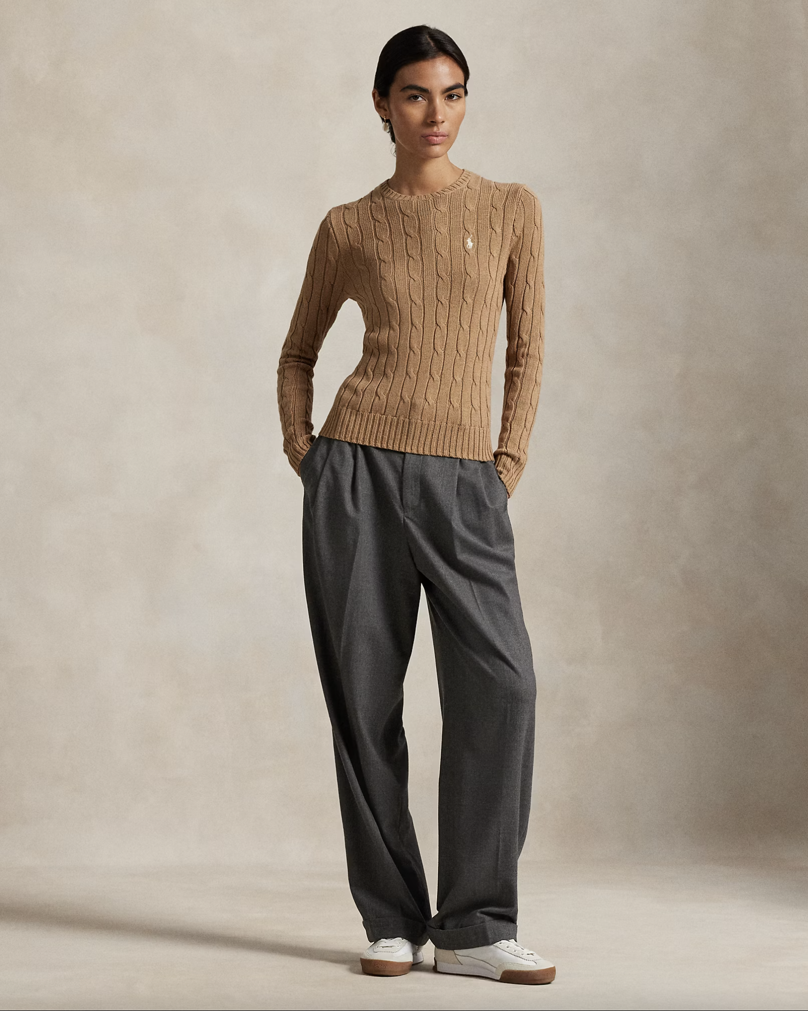 RALPH LAUREN Ralph Lauren Maglia a girocollo in cotone a trecce — 1/7