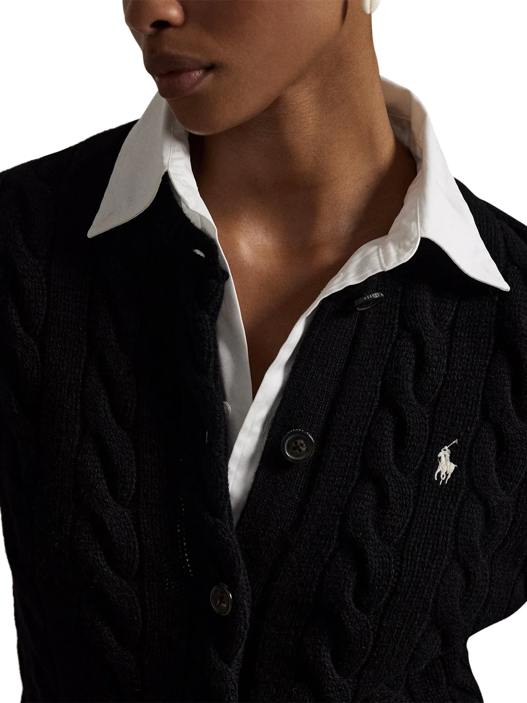 Polo Ralph Lauren Cardigan a trecce in lana e cashmere