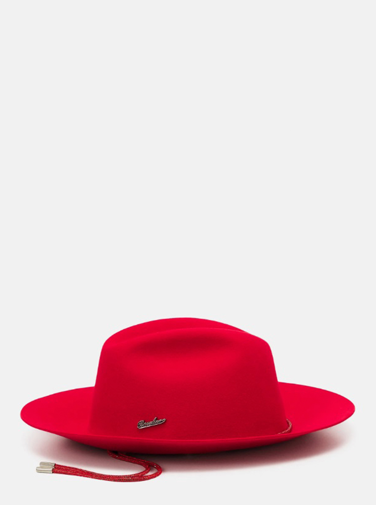 Borsalino Feltro rasato con strass e placca con logo