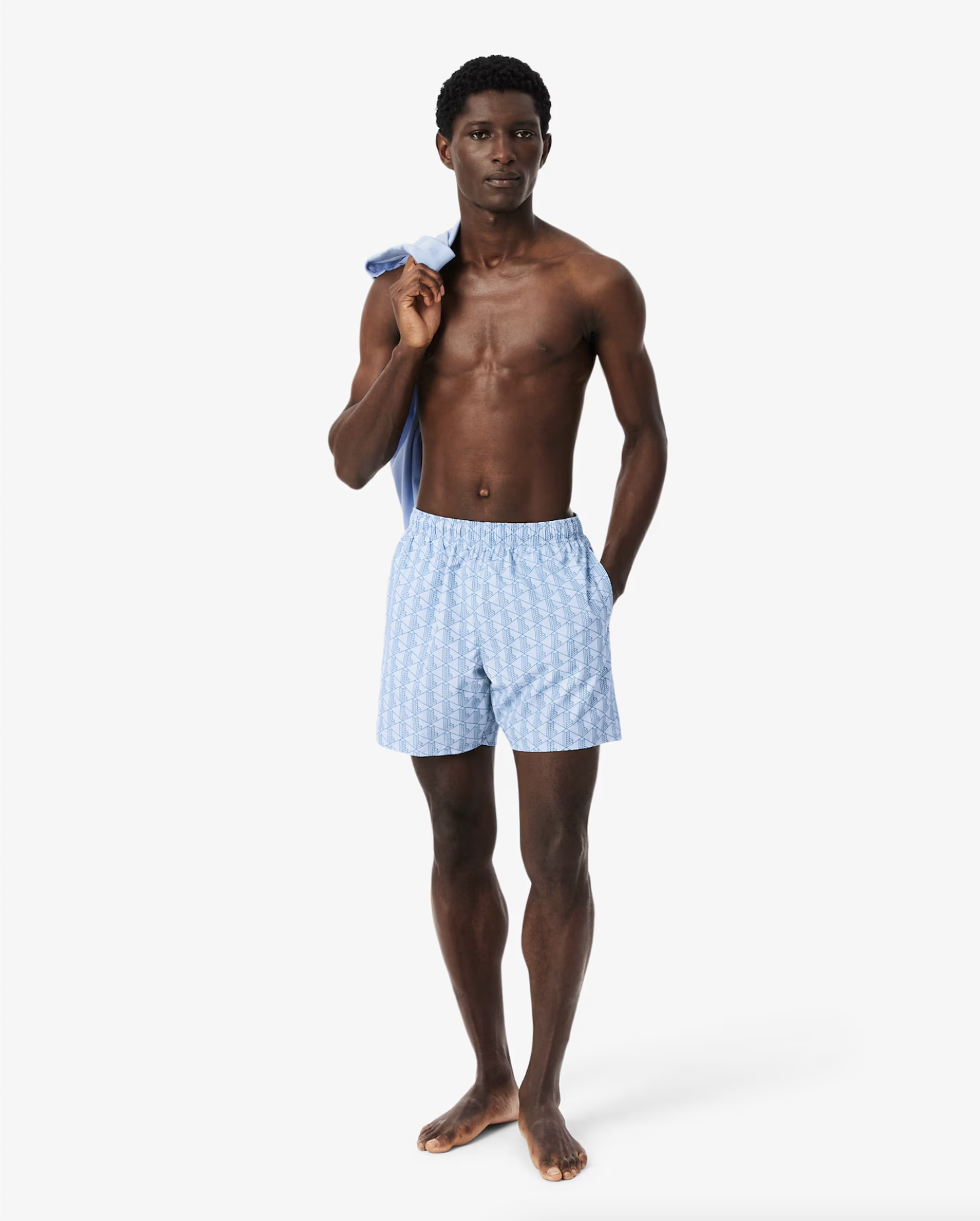 Lacoste Lacoste Boxer mare midi con stampa con monogramma — 7/9