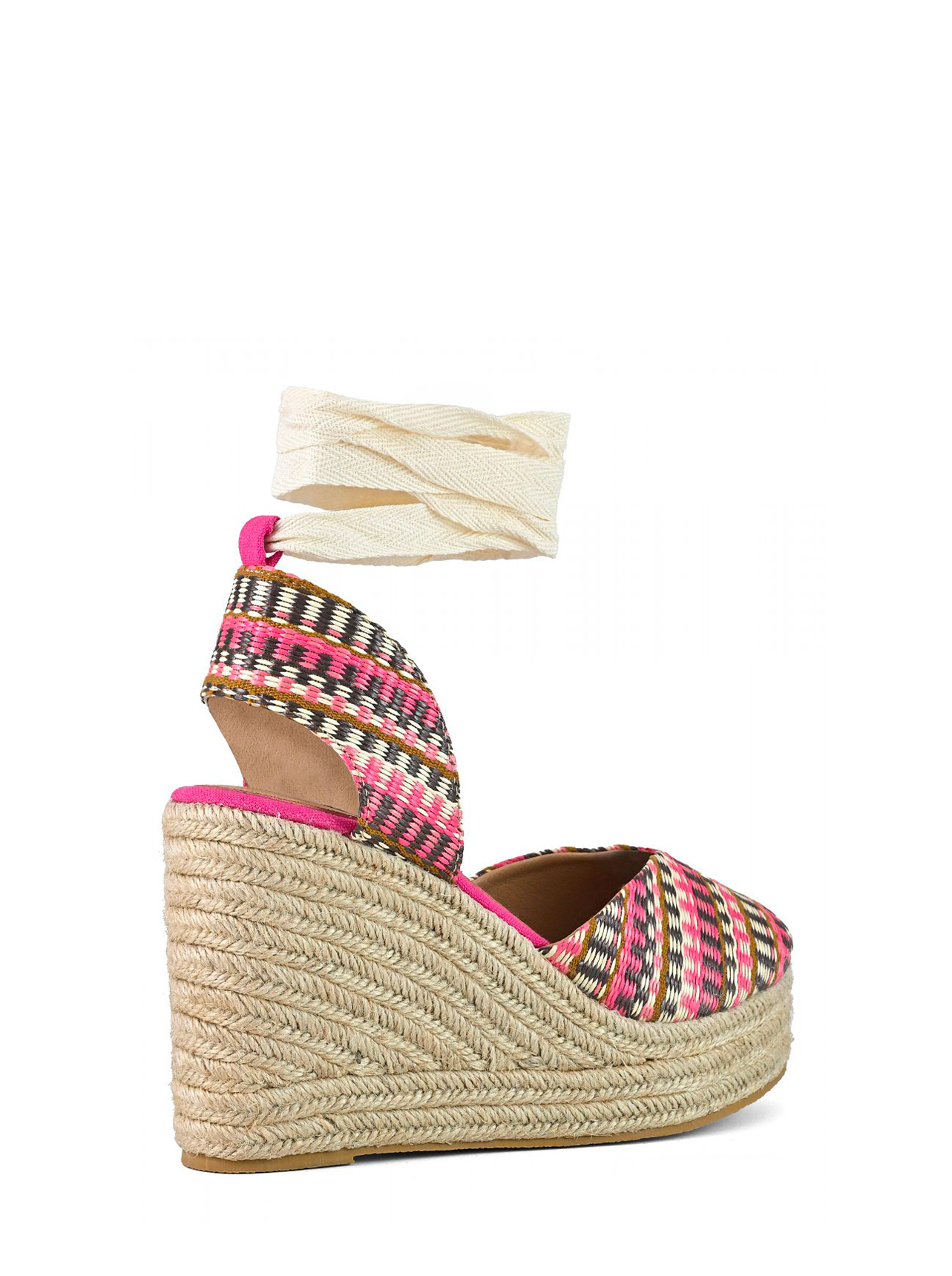 COLORS Colors Sandali zeppa plateau in rafia multicolor — 3/4
