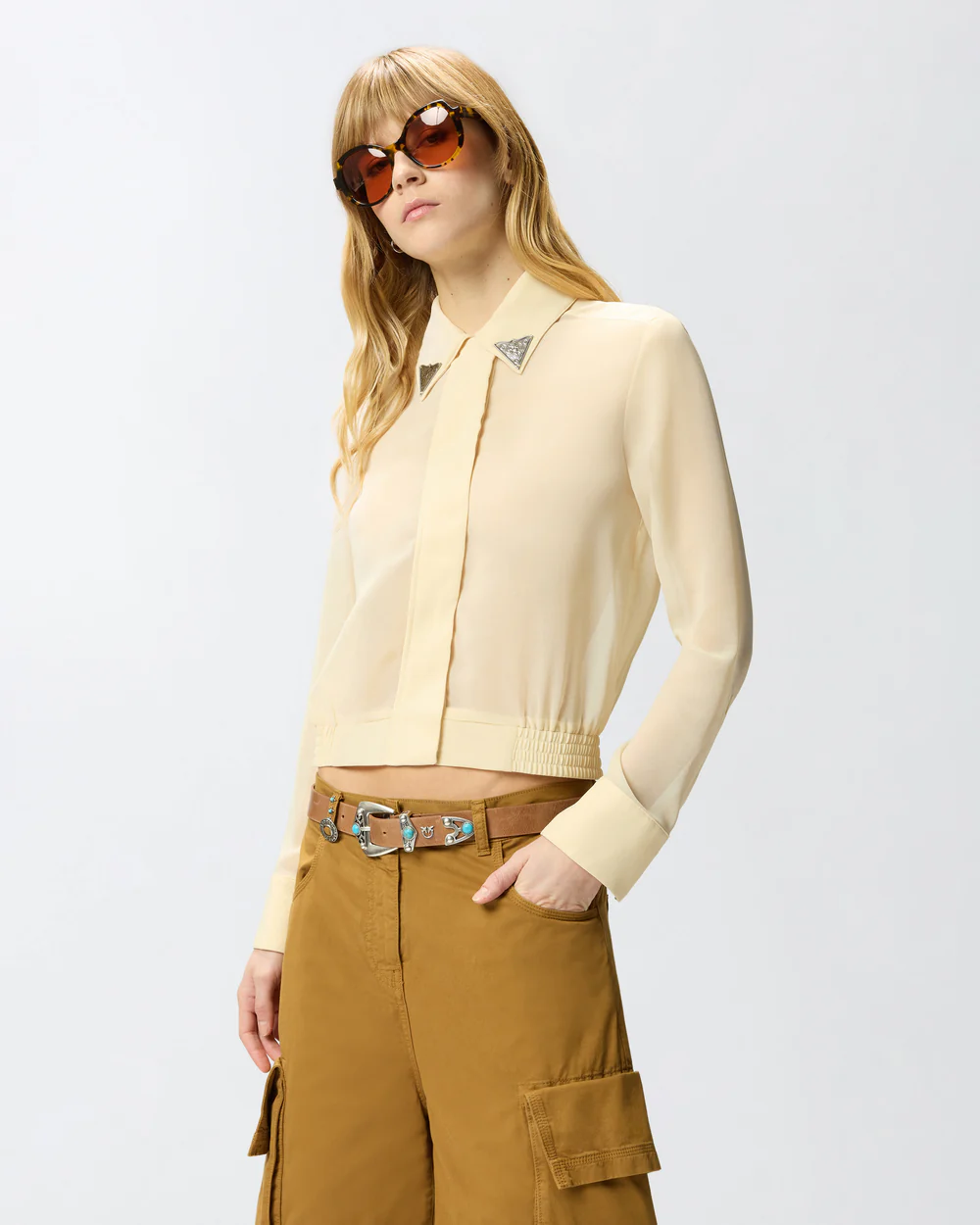 Pinko Pinko Camicia semitrasparente con dettagli metallici — 2/4