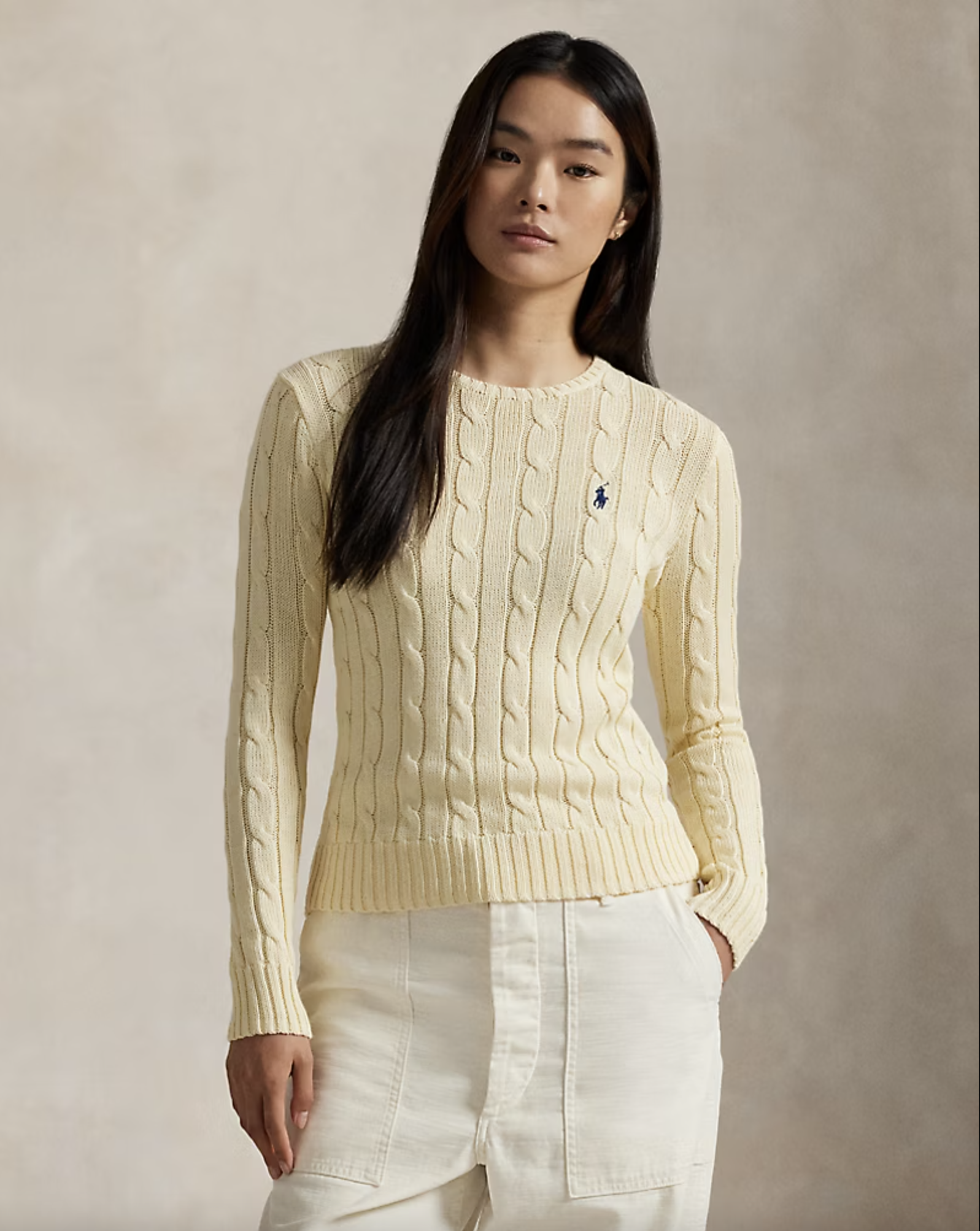 RALPH LAUREN Ralph Lauren Maglia a girocollo in cotone a trecce — 3/8