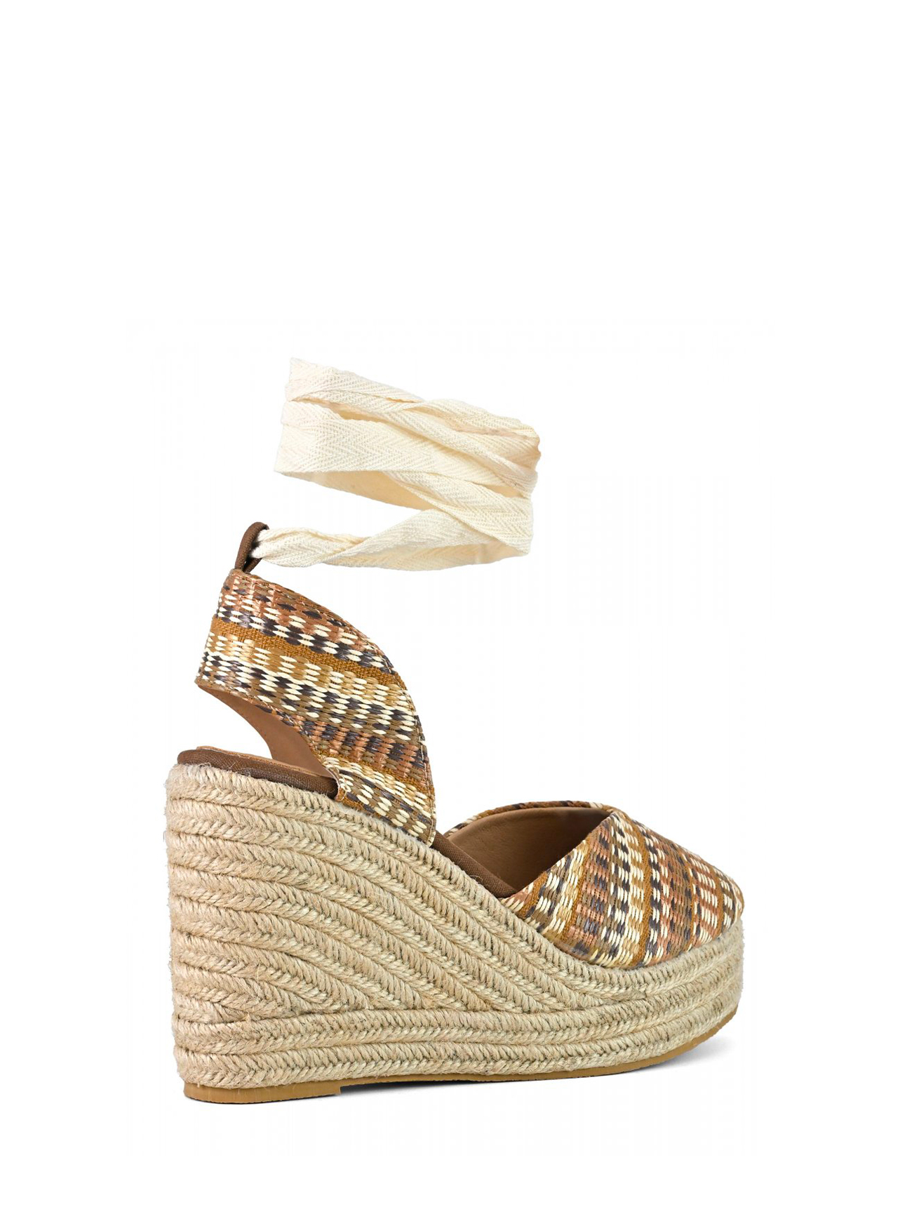 COLORS Colors Sandali zeppa plateau in rafia multicolor — 3/4