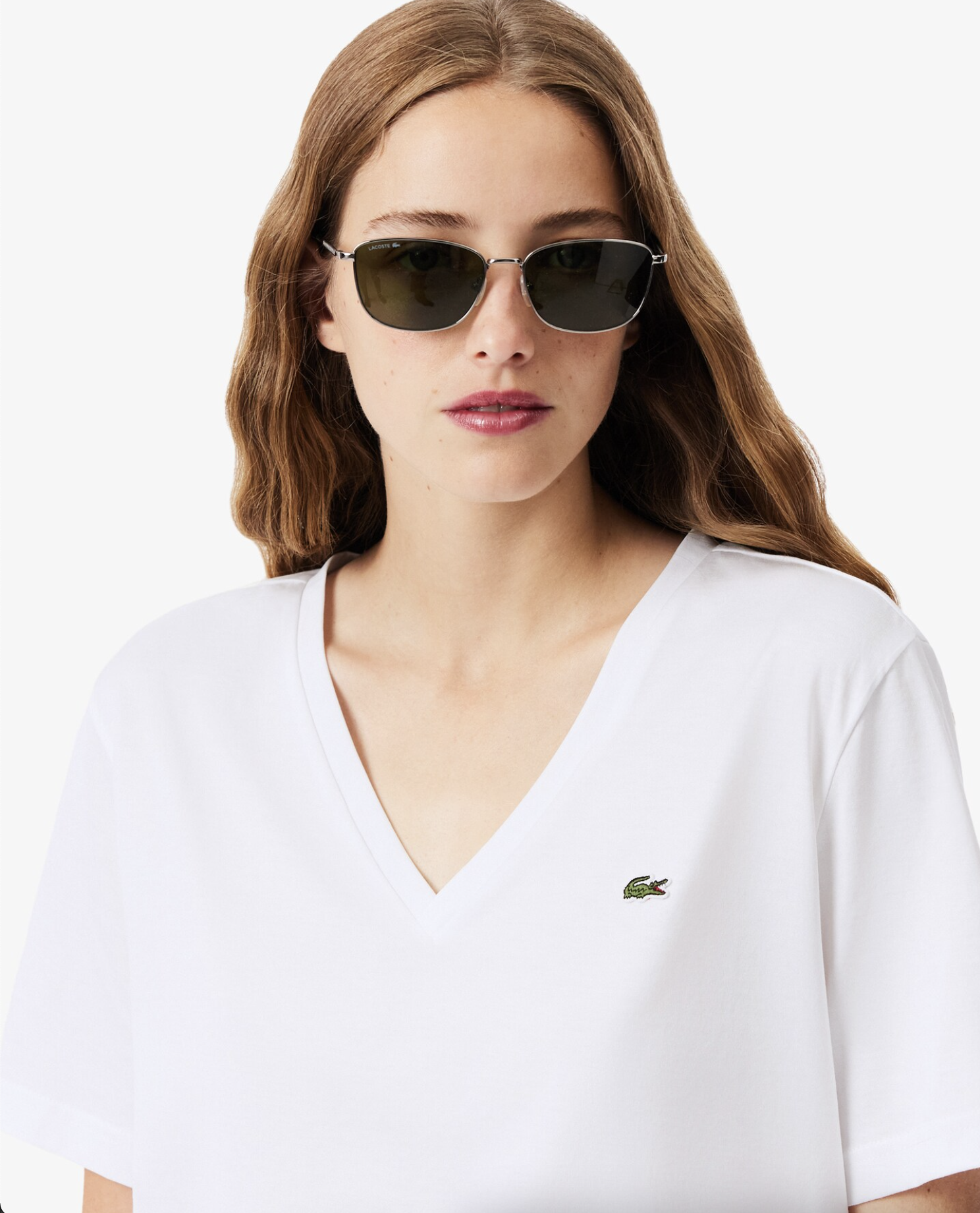 Lacoste Lacoste T-shirt con scollo a V in morbido cotone relaxed fit — 5/6