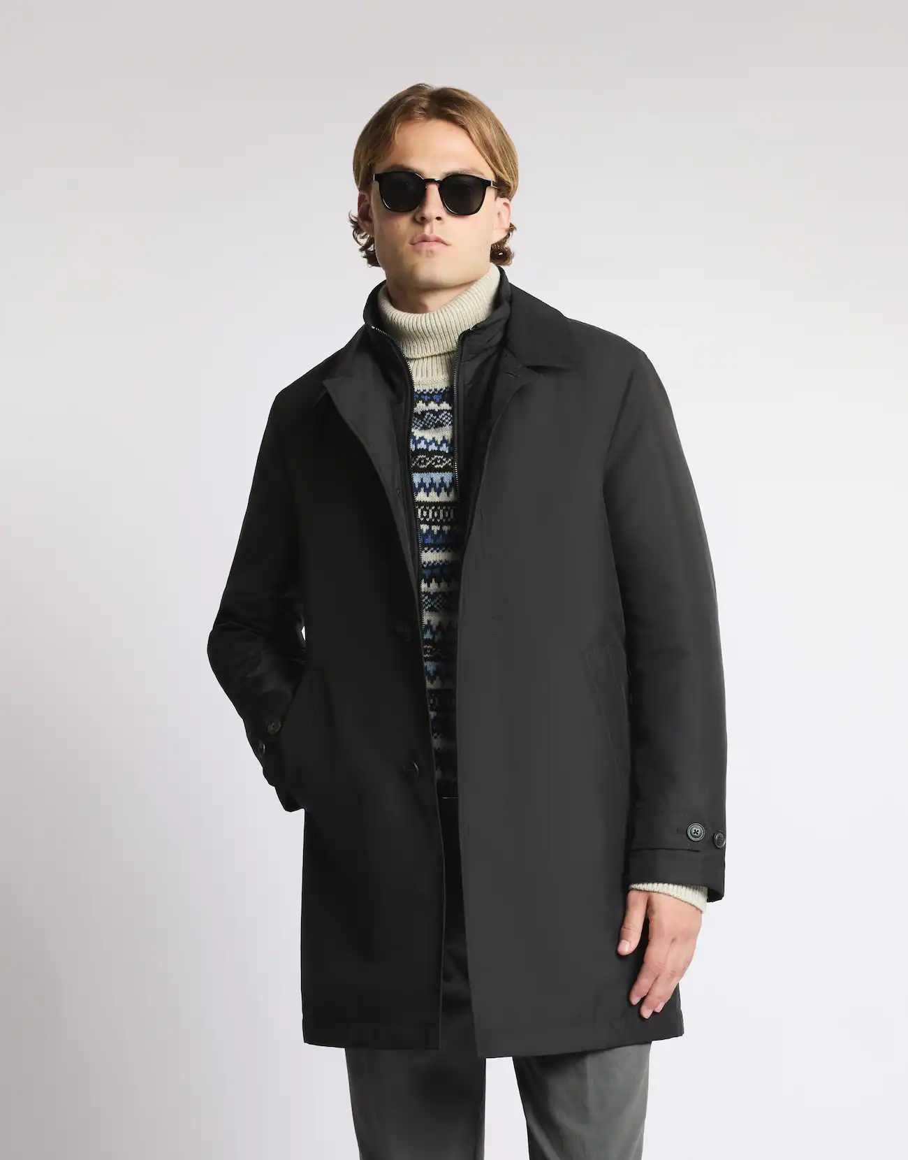 Fay Fay Morning Coat in Popeline Tecnico — 9/21