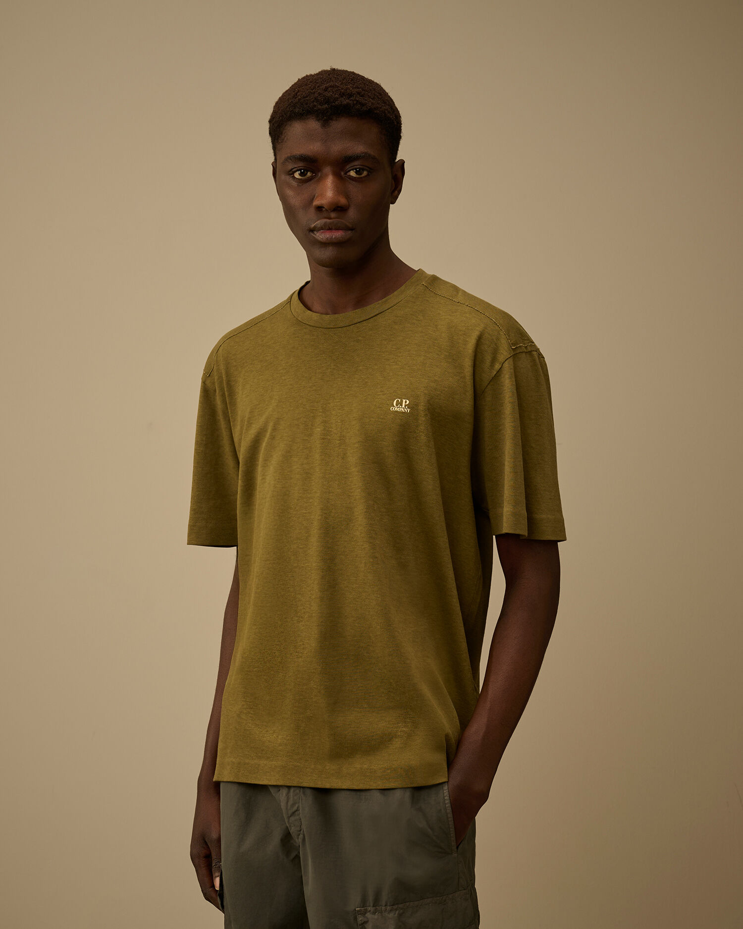 CP Company Cp Company 20/1 Jersey Plated Logo T-Shirt — 3/4