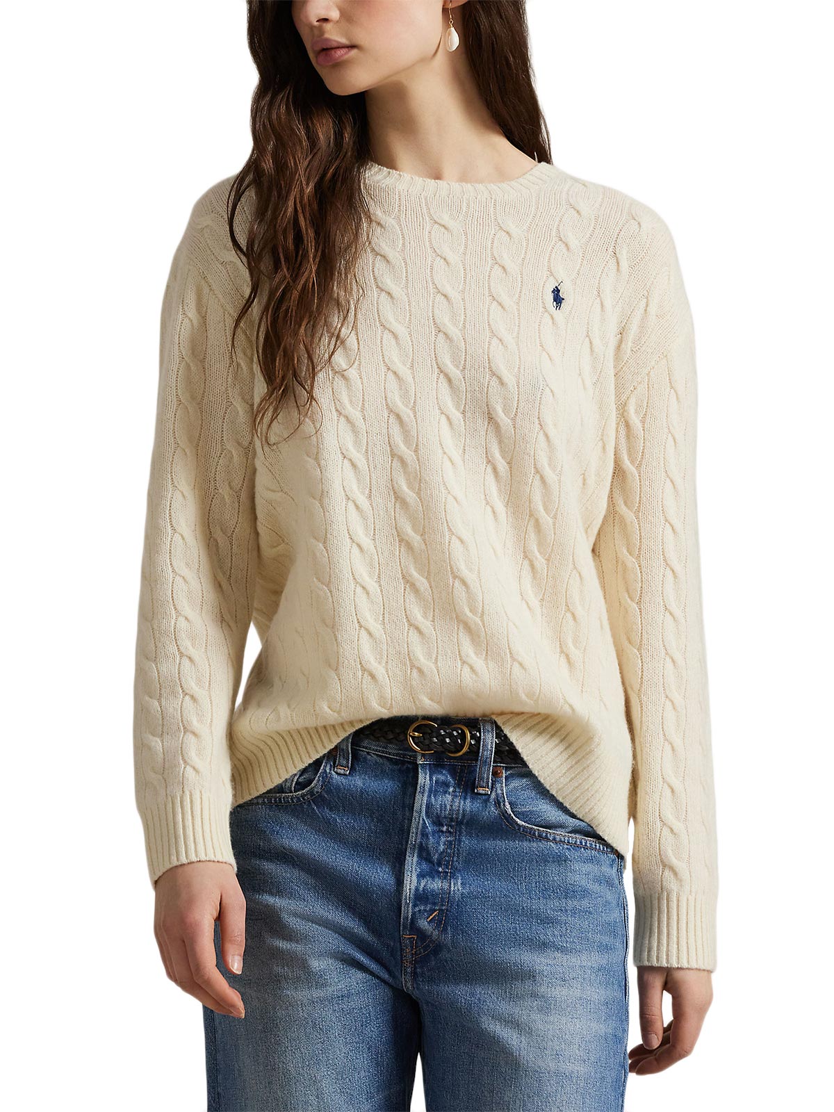 RALPH LAUREN Ralph Lauren Maglia a girocollo in cotone a trecce — 8/8