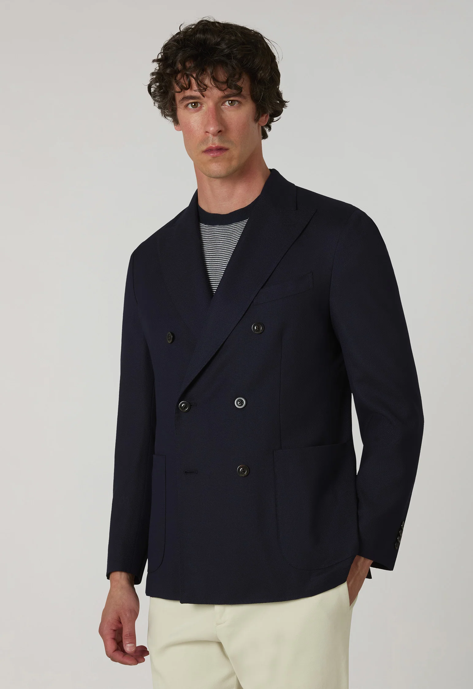 Boglioli Boglioli K-Jacket doppiopetto in lana leggera — 4/4