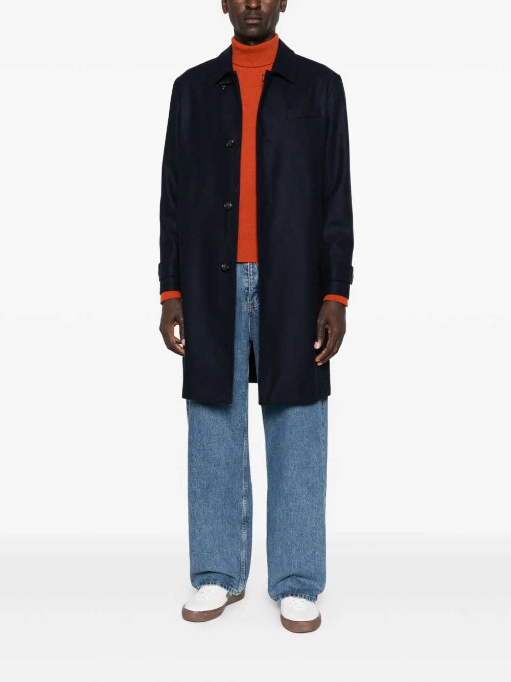 Fay Fay Cappotto blu con bottoni — 4/4