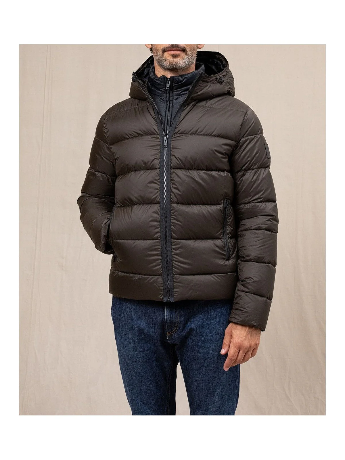 Fay Piumino Double Front in Popeline Calandrato