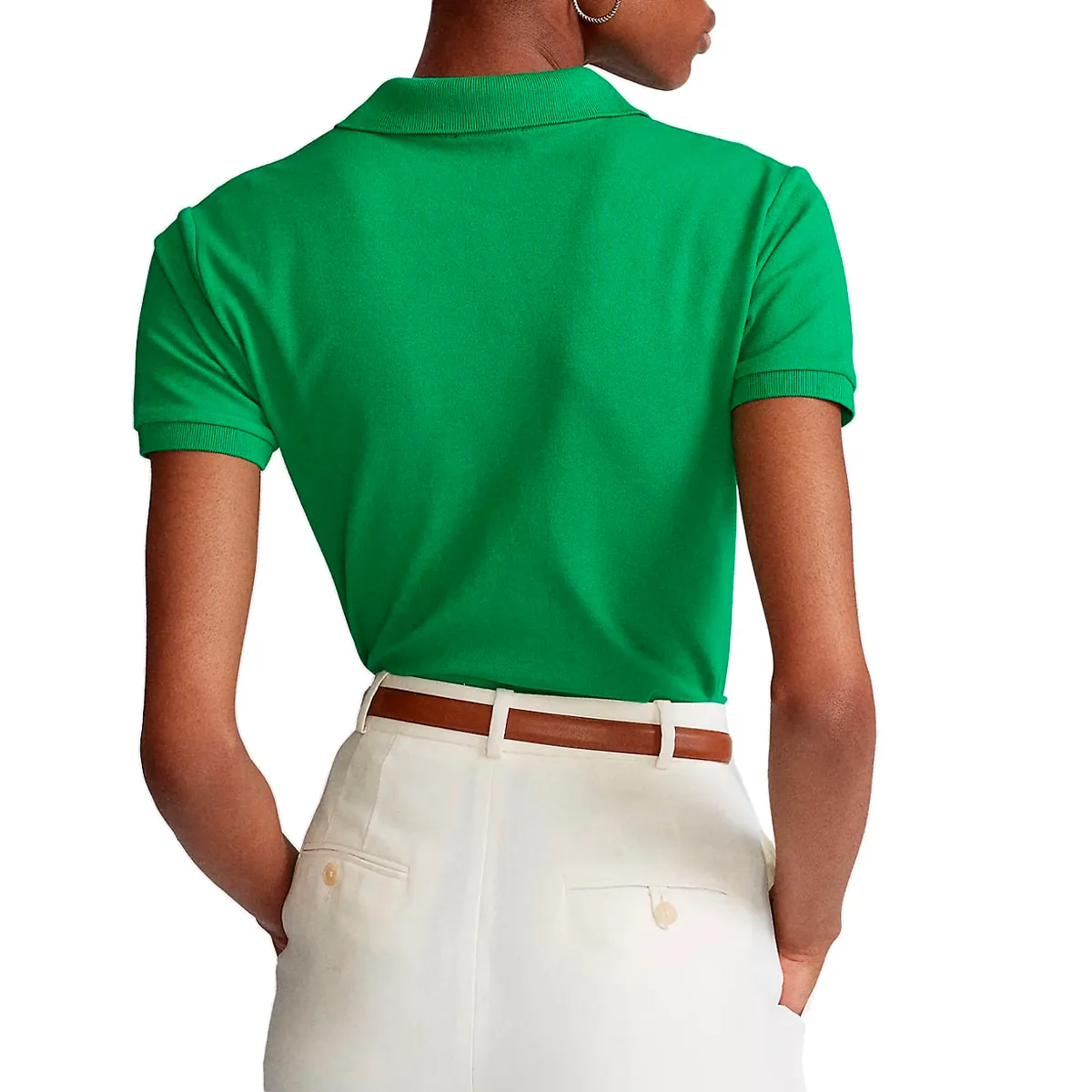 RALPH LAUREN Ralph Lauren Polo Slim fit stretch verde con pony — 3/7