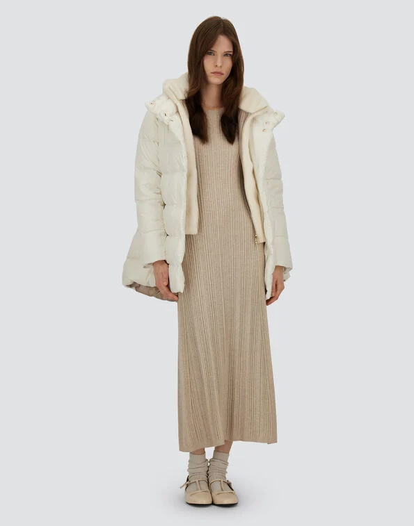 Herno Herno A-SHAPE IN RASO E LADY ALTERNATIVE FUR — 4/4