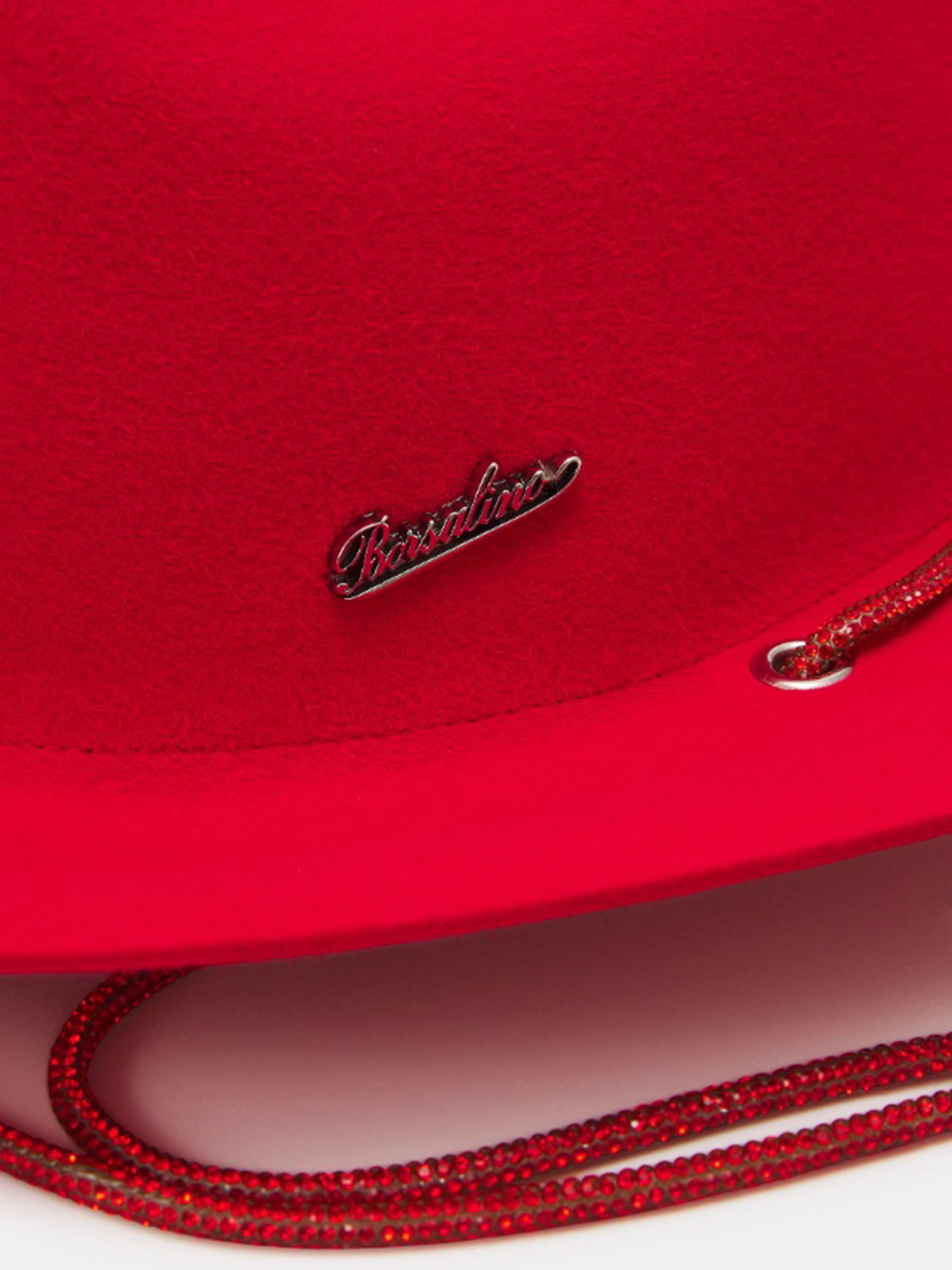 Borsalino Borsalino Feltro rasato con strass e placca con logo — 2/3