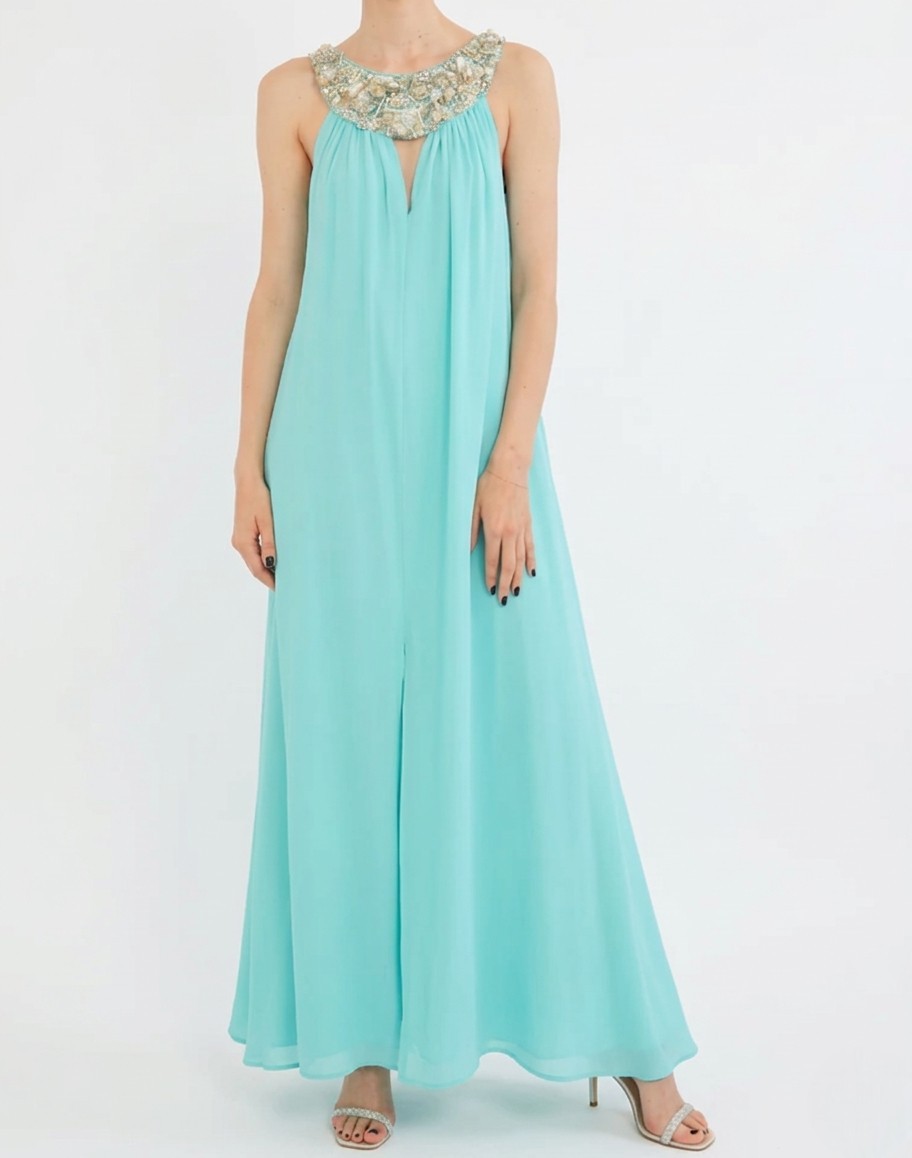MIRIAM STELLA Miriam Stella SOLID COLOR LONG DRESS — 1/6