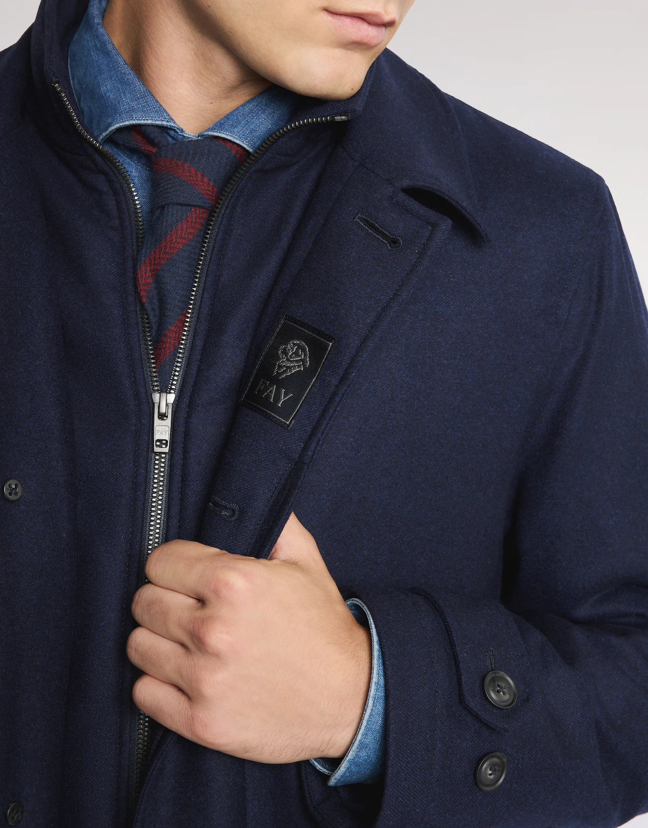 Fay Fay Morning Coat in Popeline Tecnico — 4/21