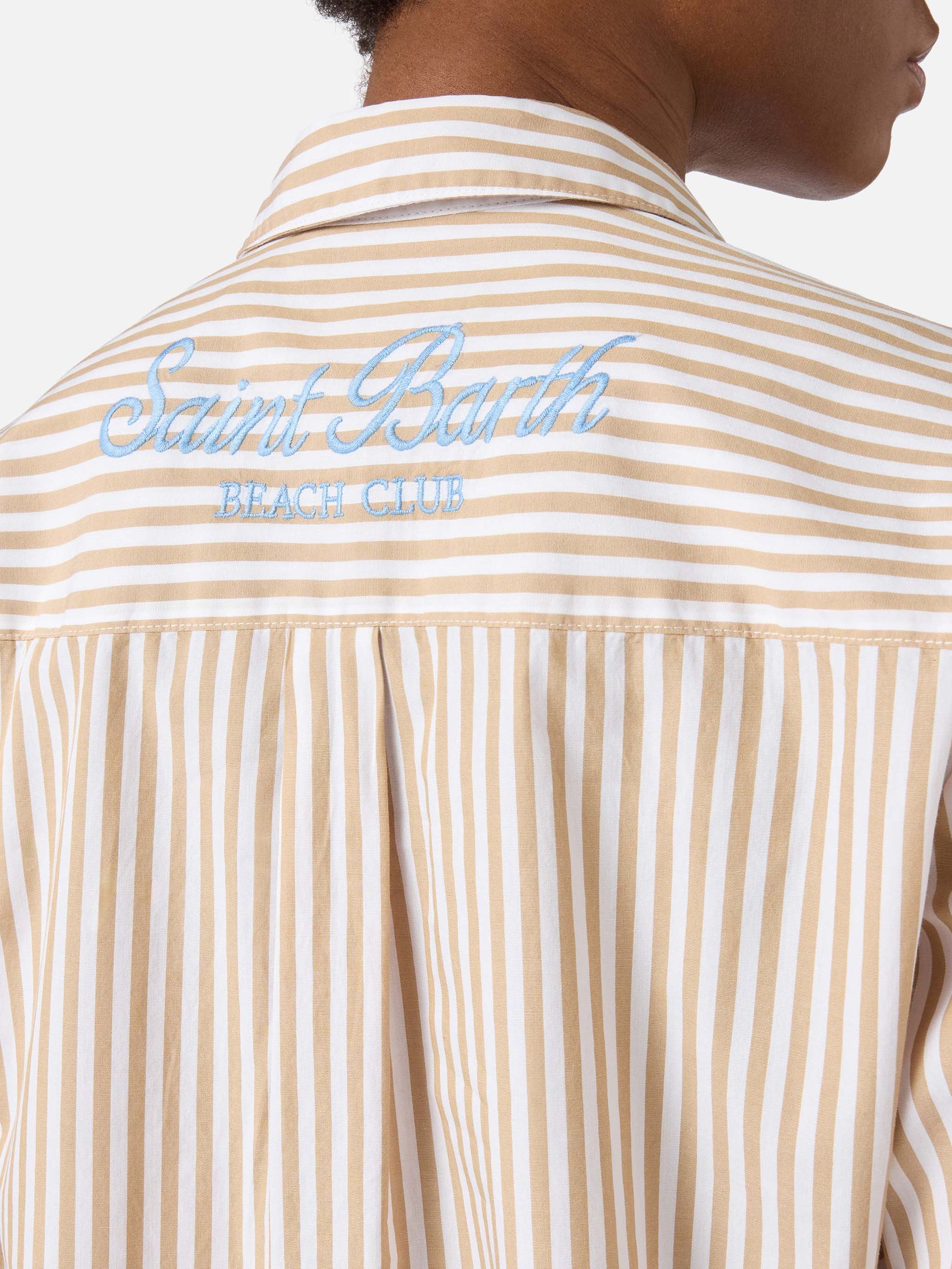 SAINT BARTH Saint Barth Camicia Brigitte in cotone a righe — 13/15