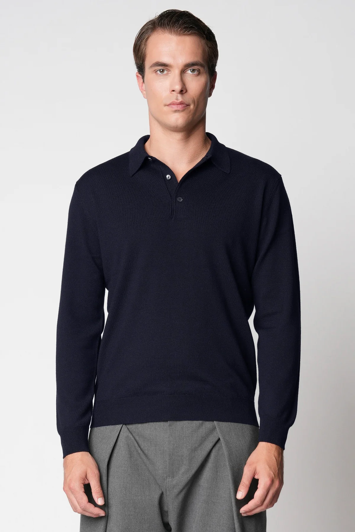 BELLWOOD Bellwood Polo bottoni rasato in lana merino extrafine — 2/6