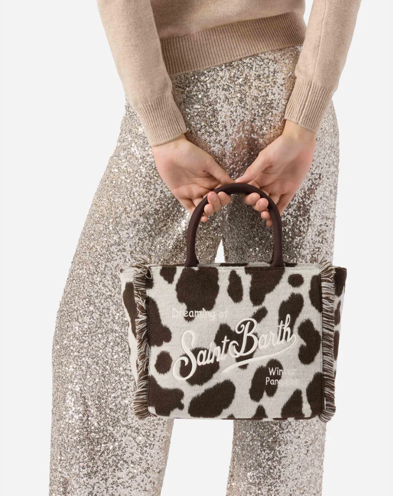 SAINT BARTH Saint Barth Borsa a mano Colette Felt in misto lana muccata — 2/3