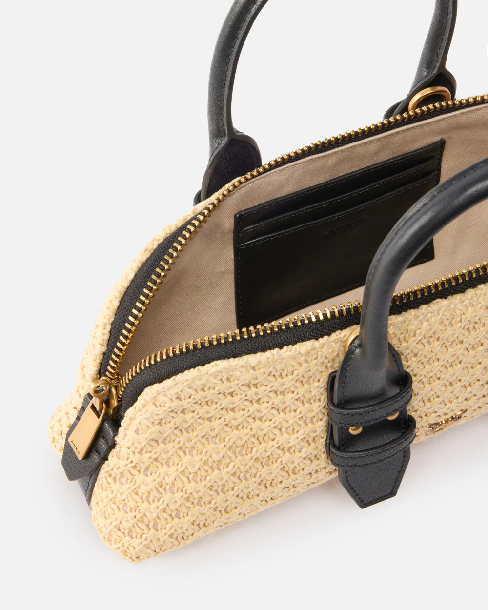 Pinko Pinko Borsa piccola a mano Escape Bag Horizontal in rafia — 3/4