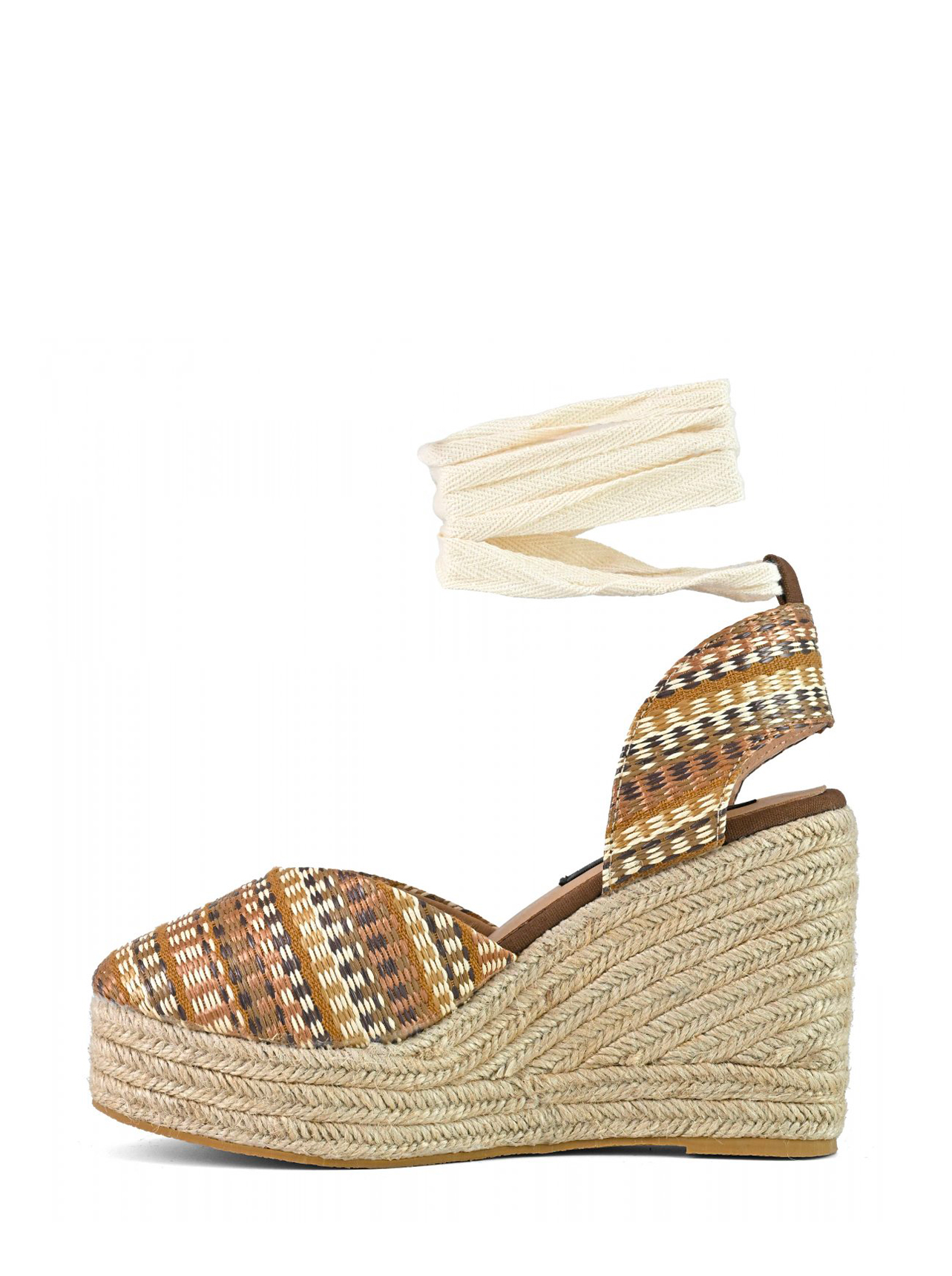 COLORS Colors Sandali zeppa plateau in rafia multicolor — 2/4