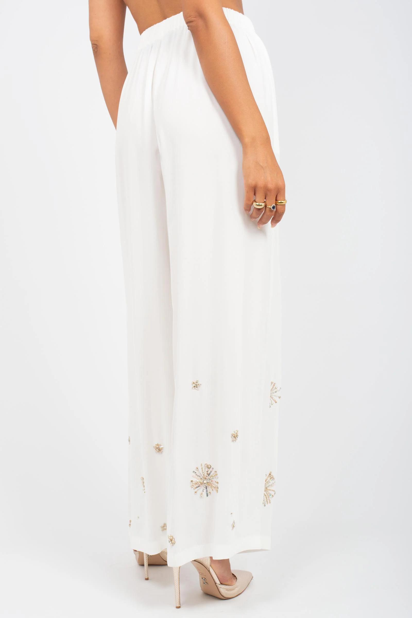 MIRIAM STELLA Miriam Stella PALAZZO PANTS WITHH EMBROIDERY — 4/4
