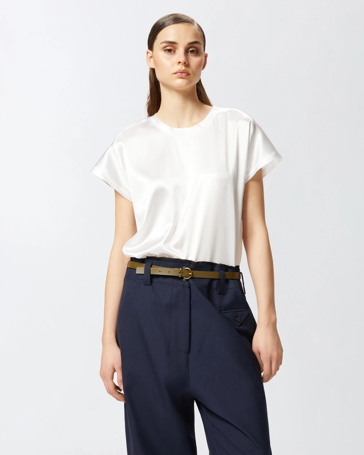 Pinko Pinko Blusa in satin maniche ad aletta — 4/4