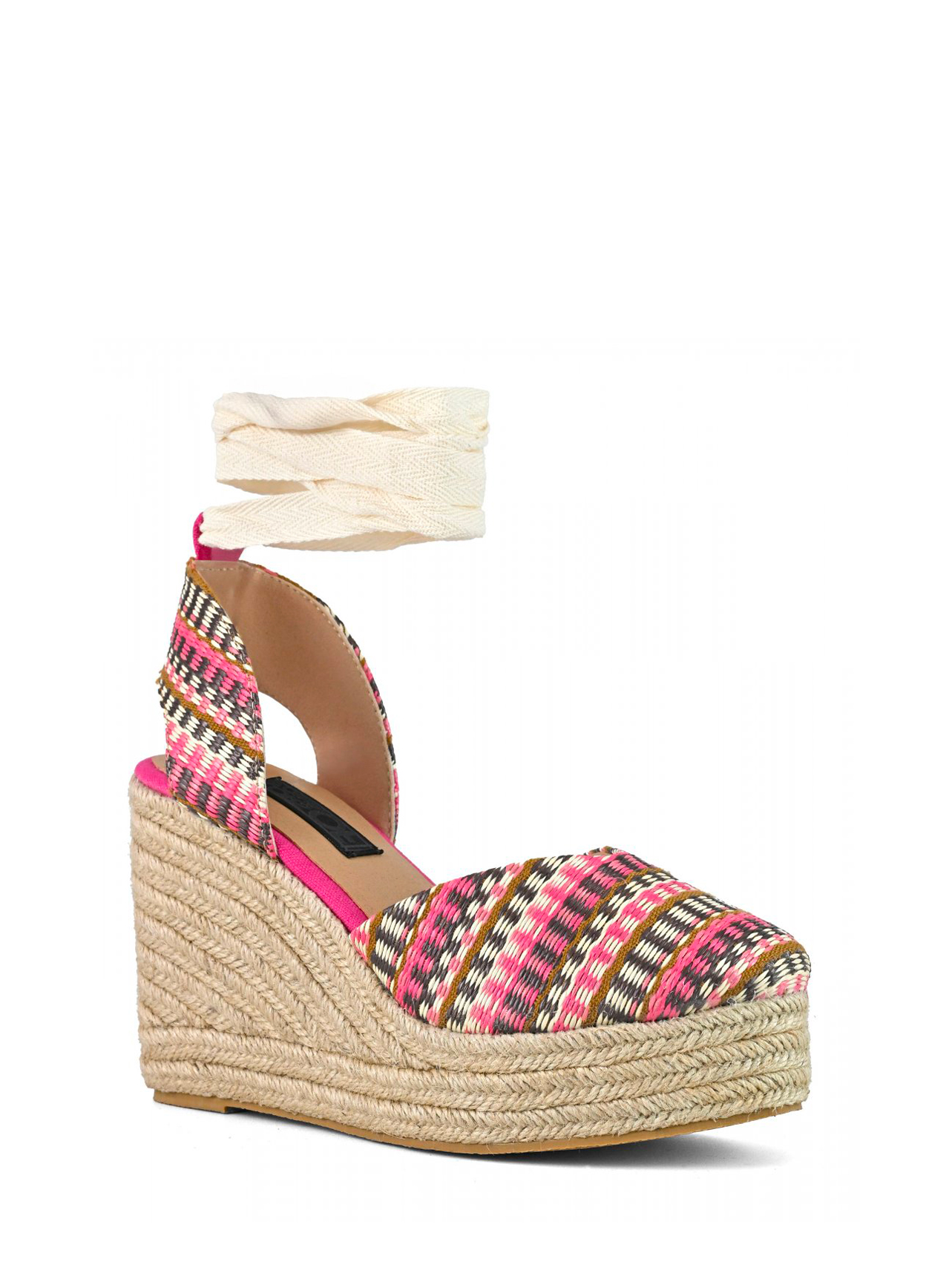 COLORS Colors Sandali zeppa plateau in rafia multicolor — 2/4