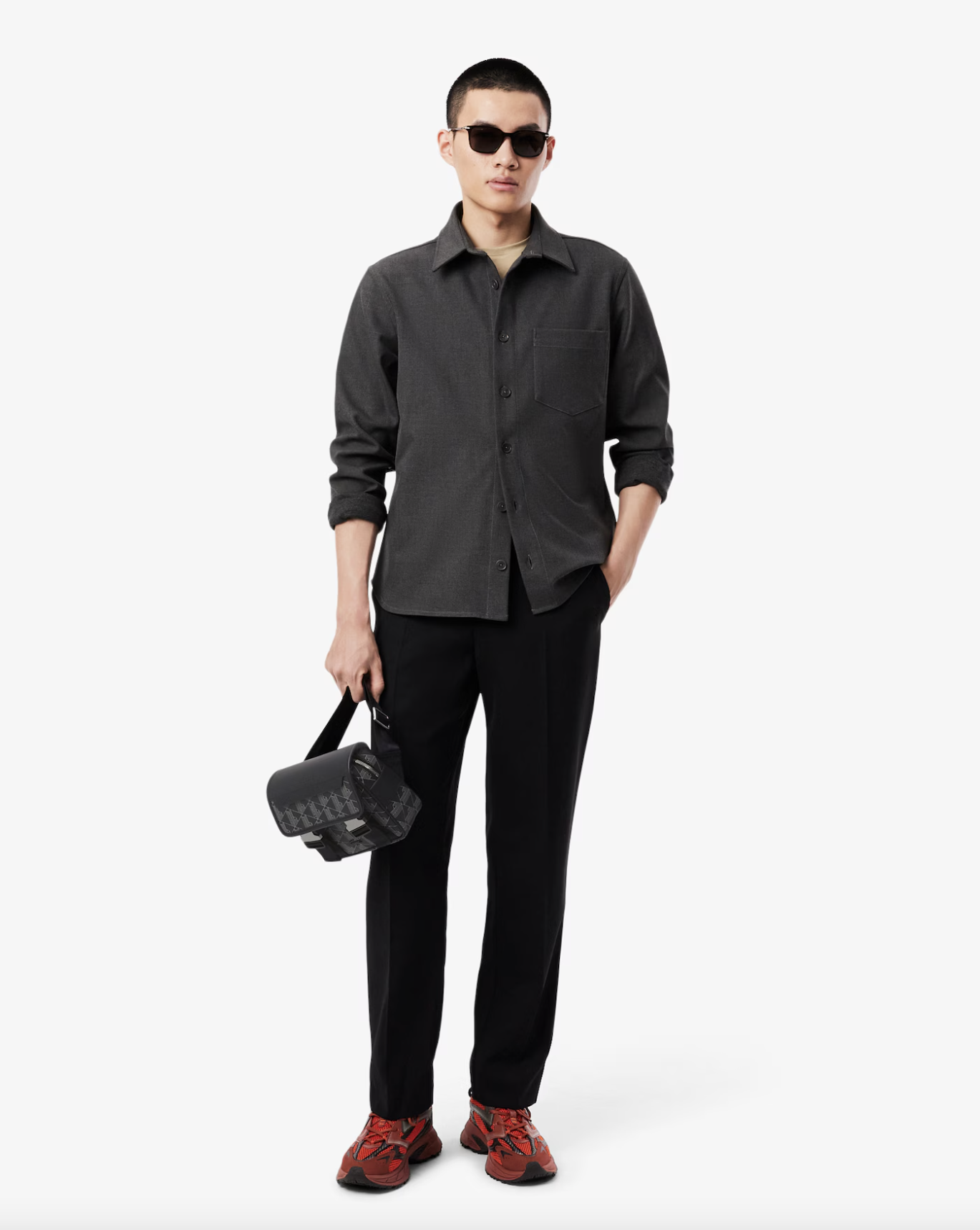 Lacoste Lacoste Borsa a tracolla con patta e clip The Blend — 8/8