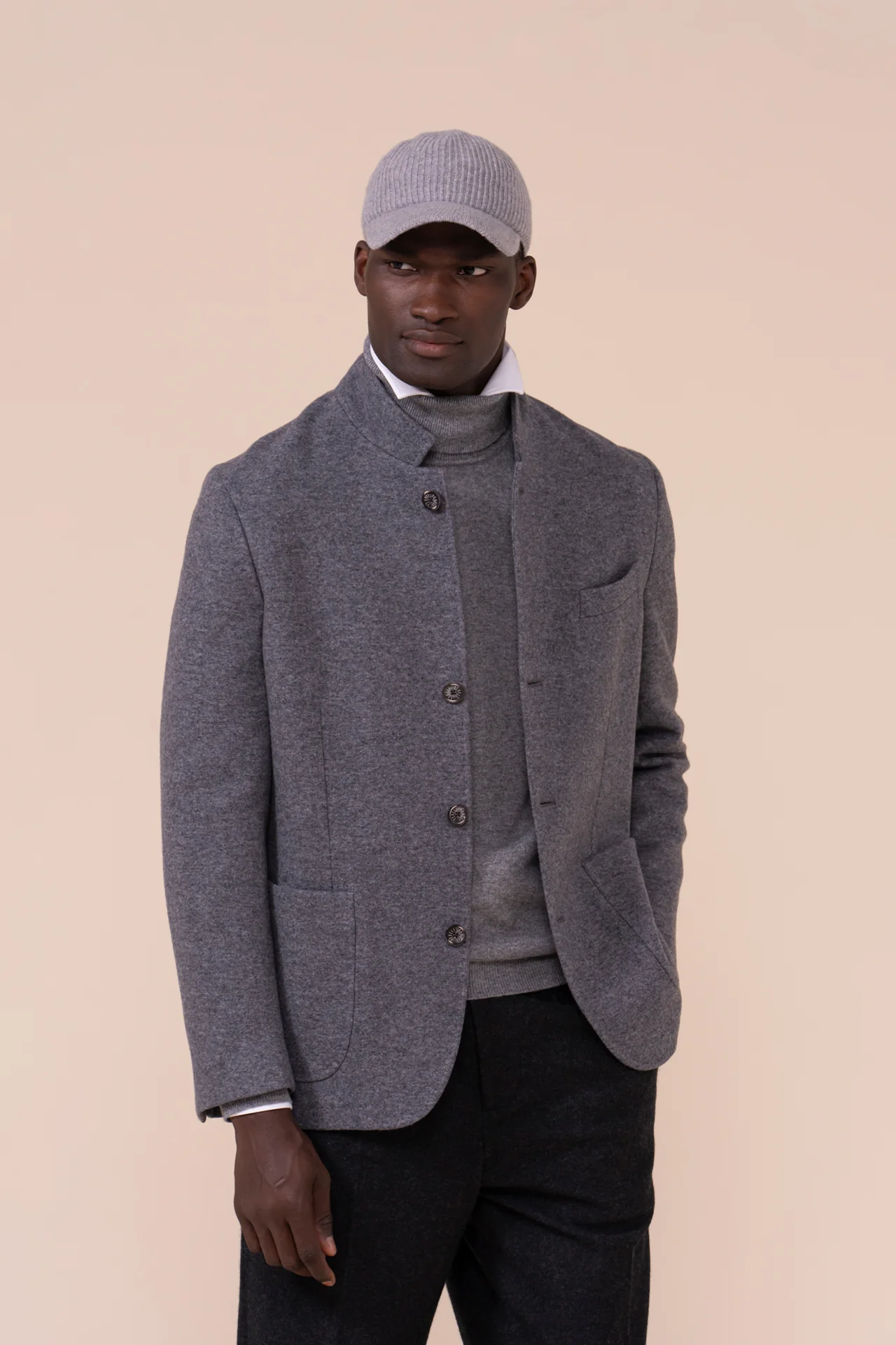 Fedeli Fedeli Damon blazer in cashmere flanel double — 3/4