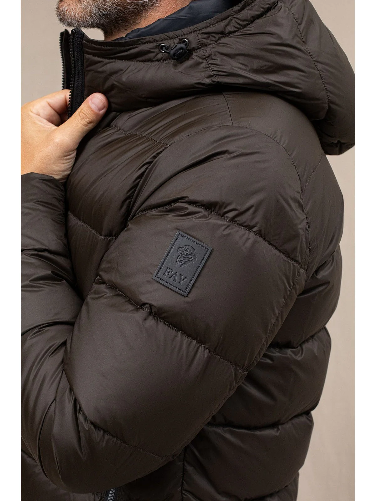 Fay Fay Piumino Double Front in Popeline Calandrato — 2/9