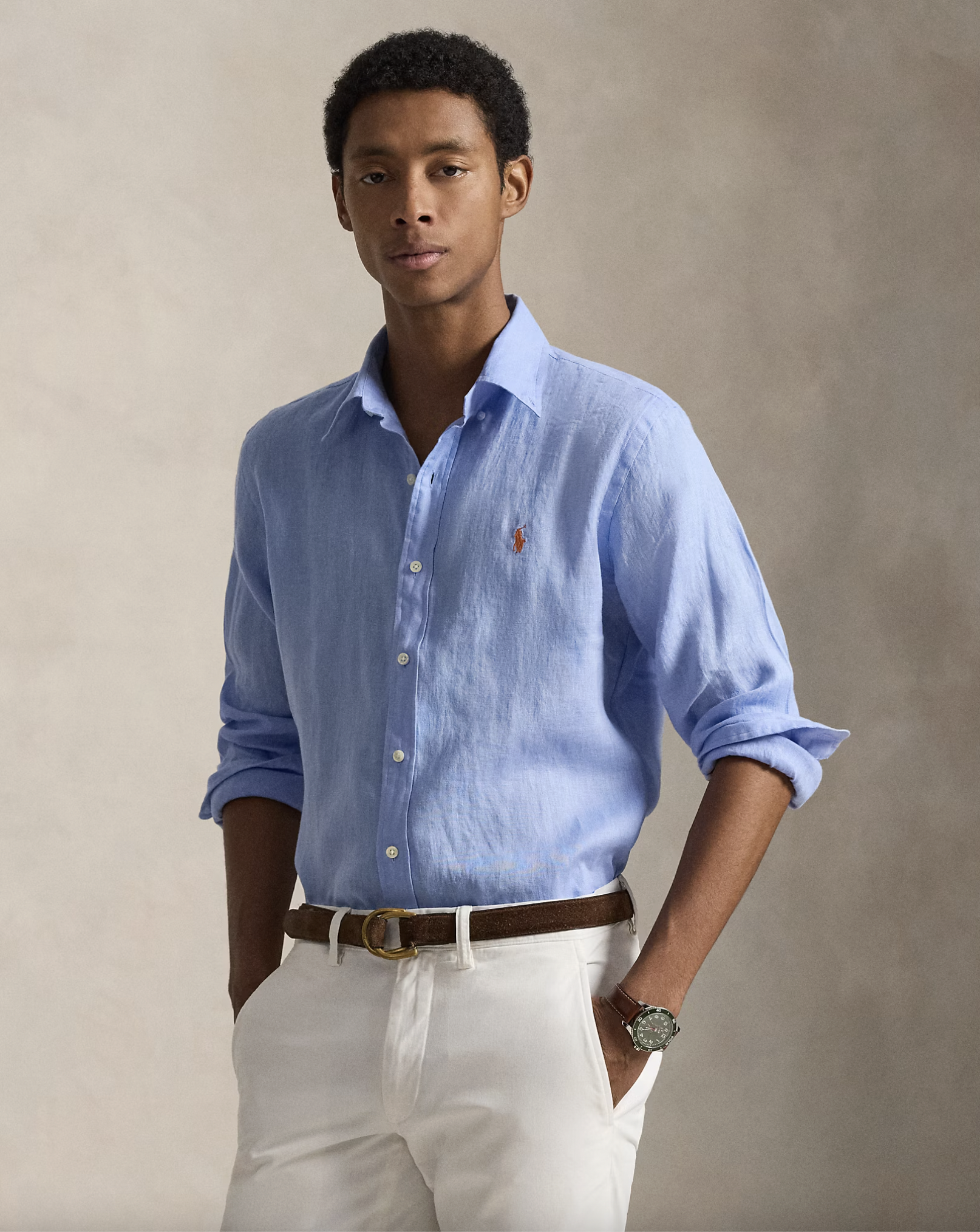 Ralph Lauren Camicia in lino Slim-Fit